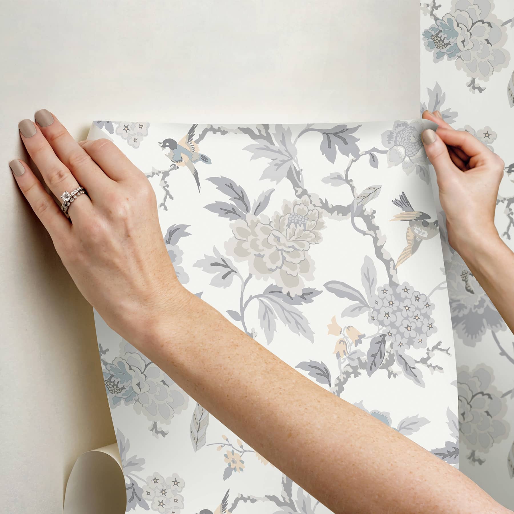 RoomMates Gray & Taupe Gray Candid Moments Peel & Stick Wallpaper