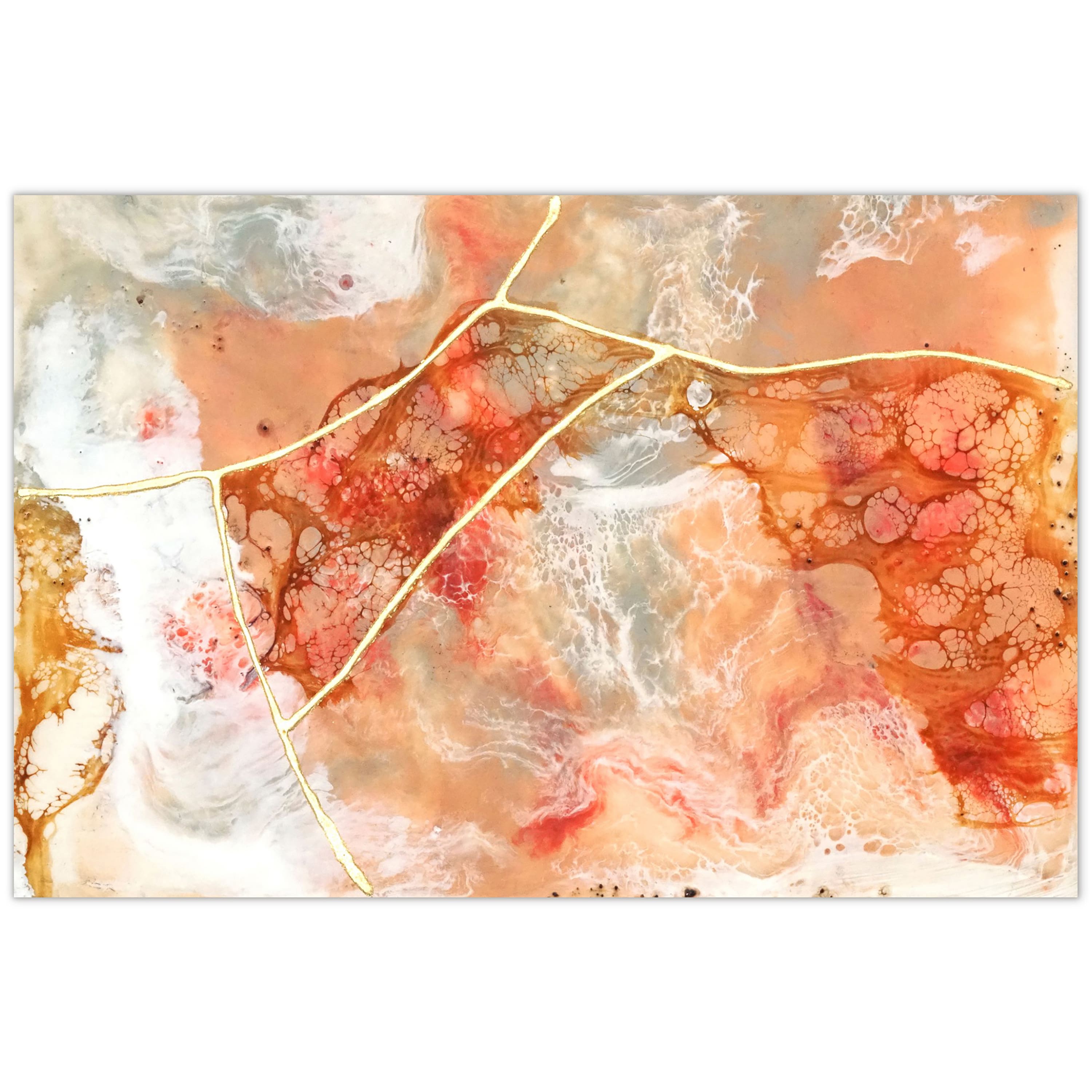 Empire Art Direct 48" x 32" Coral Lace I Frameless Free Floating Printed Tempered Glass Wall Art