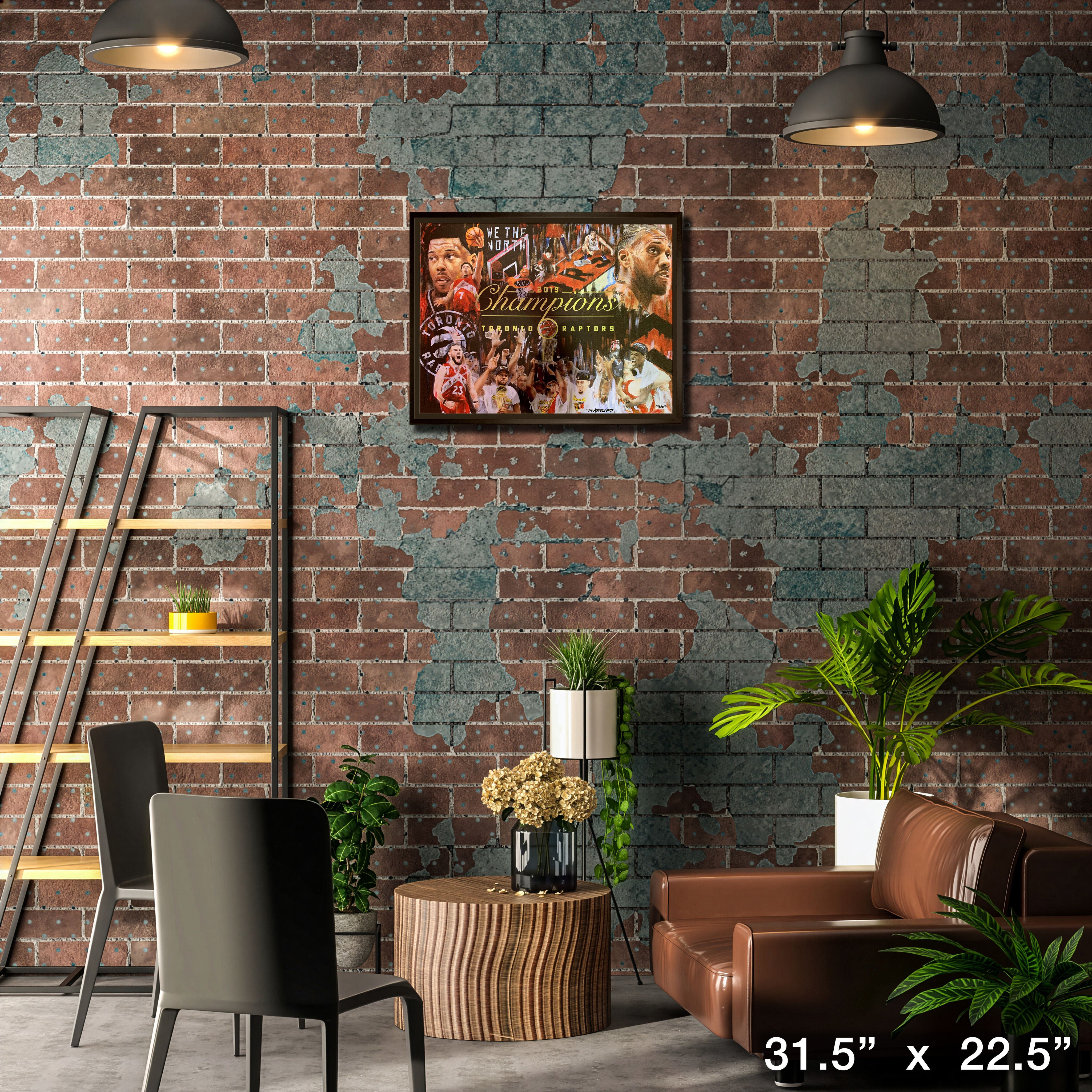 Toronto Raptors Framed Canvas 2019 Champs by Arrigo LE2019 31.5" x 22.5"