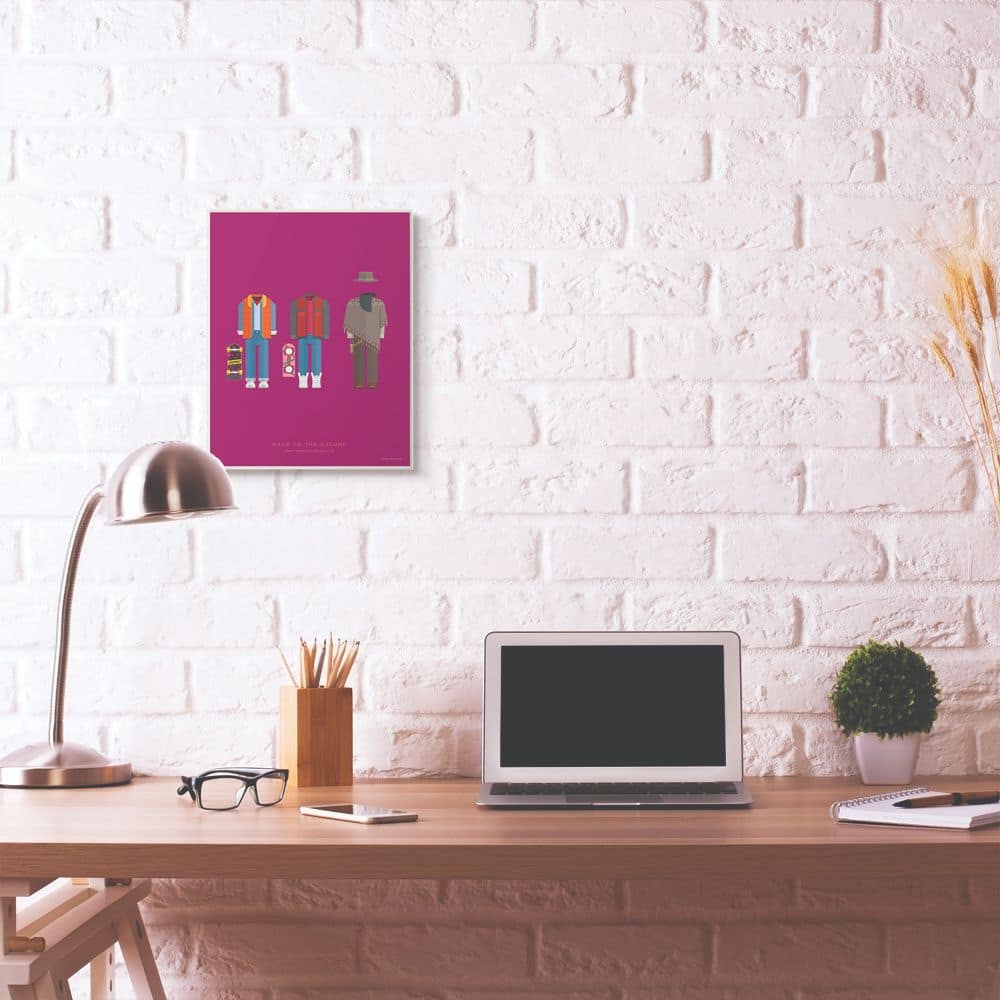 Stupell Industries Back to the Future Famous Characters Fashion Design with Gray Frame Wall Accent