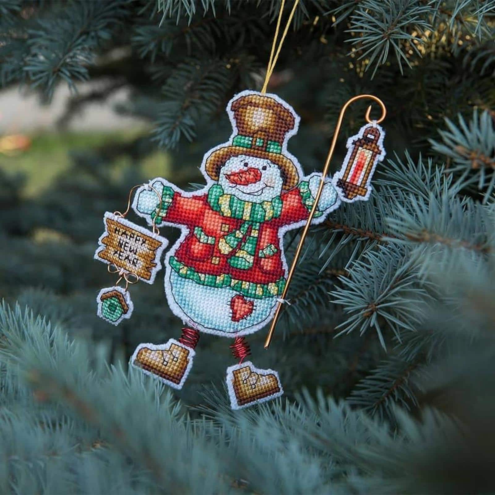 Crystal Art Christmas Tree Toy Plastic Canvas Counted Cross Stitch Kit Set Of Pictures Christmas Toys