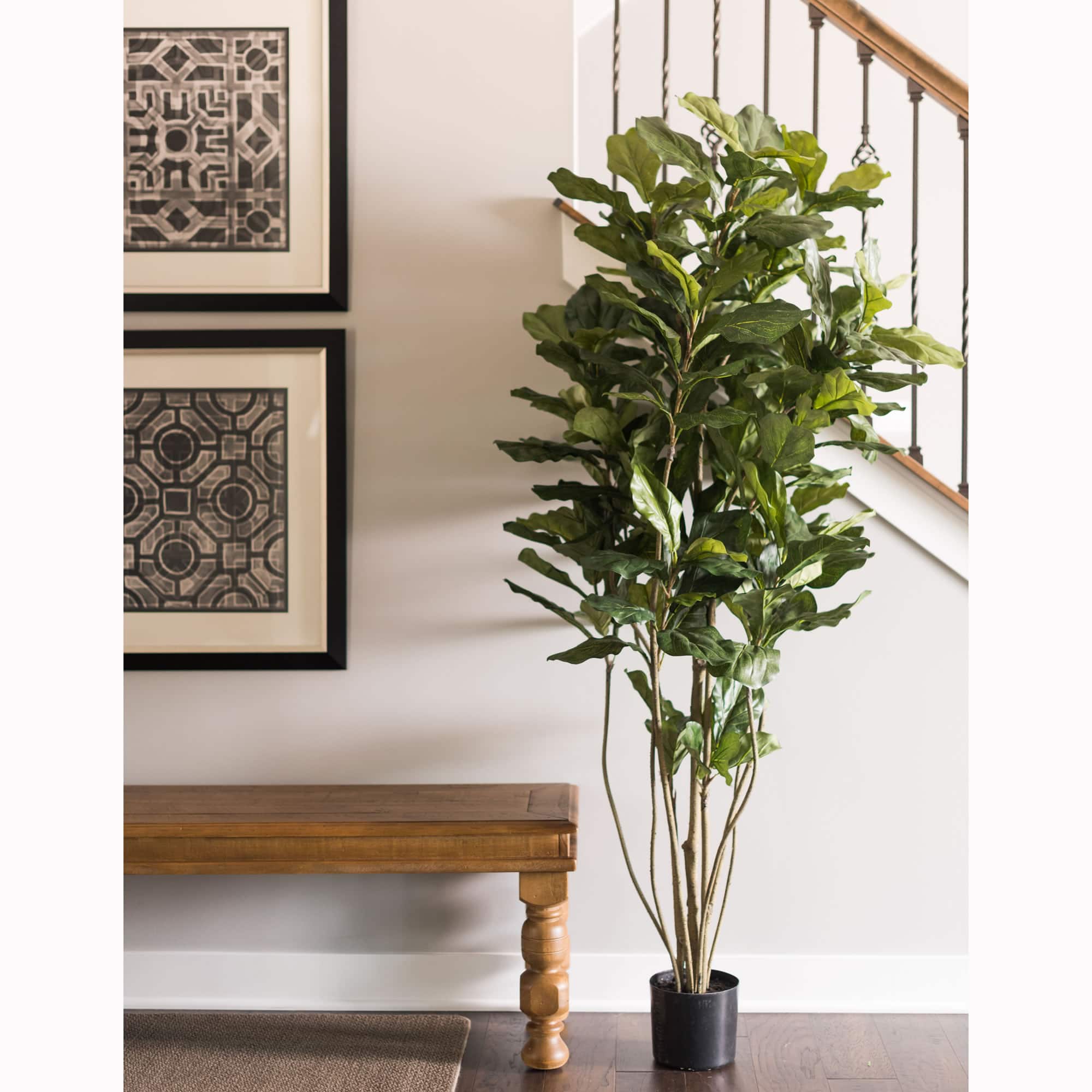 6ft. Potted Artificial Green Fiddle Tree