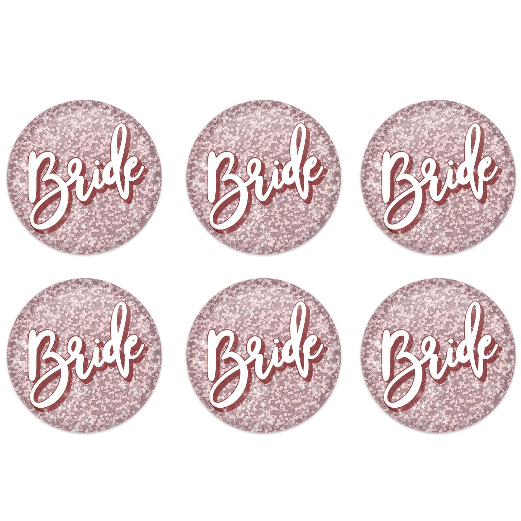 Beistle 2" Sparkle Bride Buttons