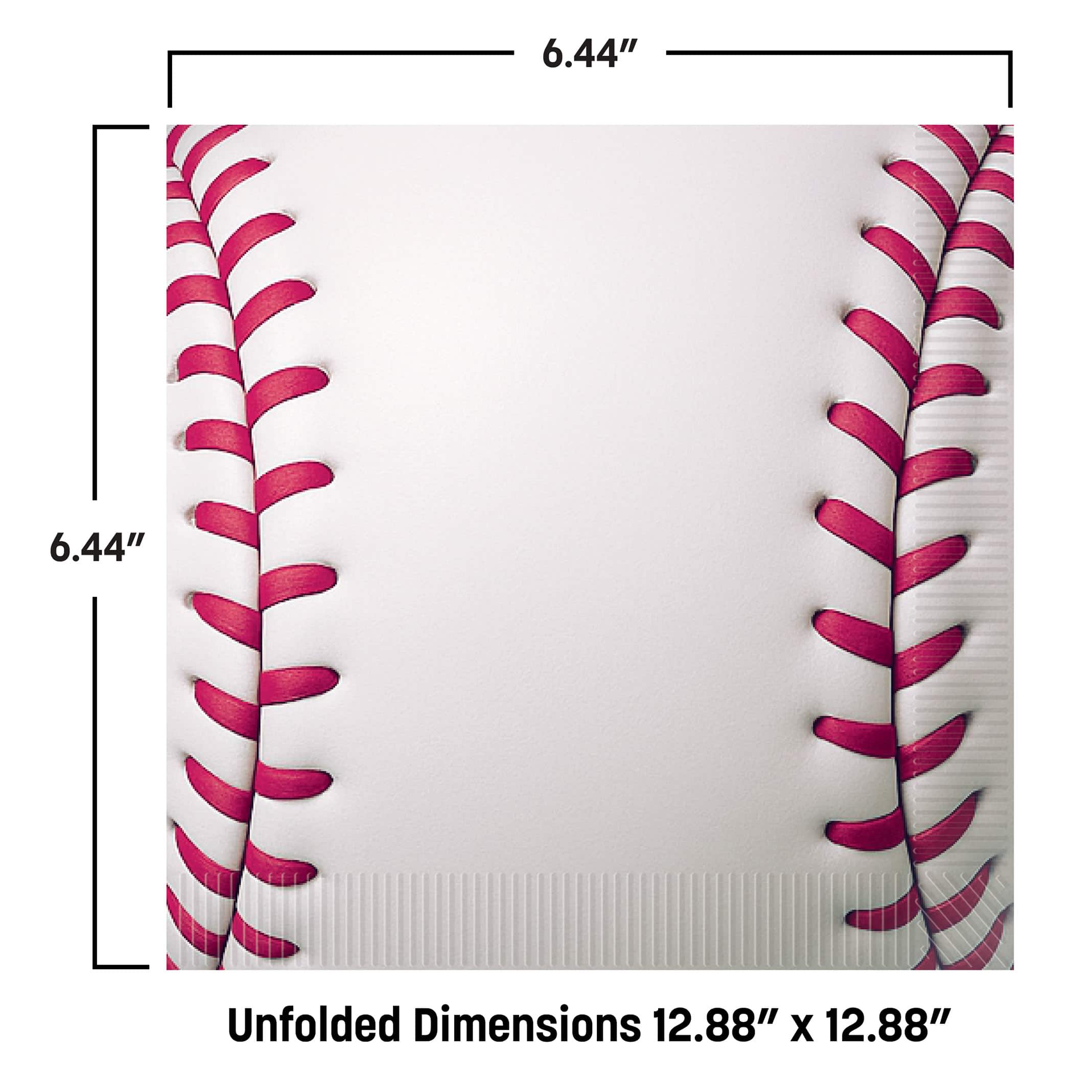 Beistle 6.5" x 6.5" Baseball 2-Ply Luncheon Napkins, 32ct.