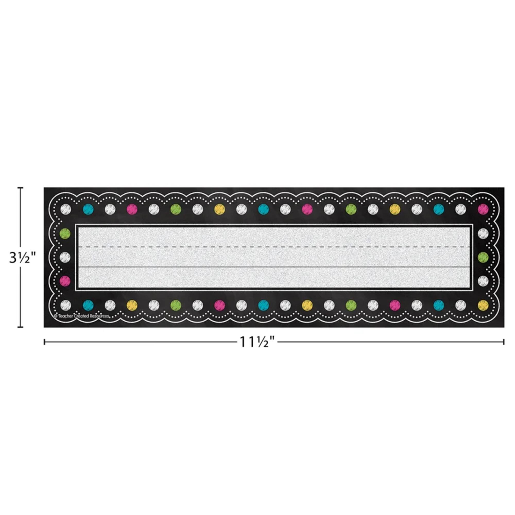 Teacher Created Resources® 3.5" x 11.5" Chalkboard Brights Flat Name Plates, 216ct.