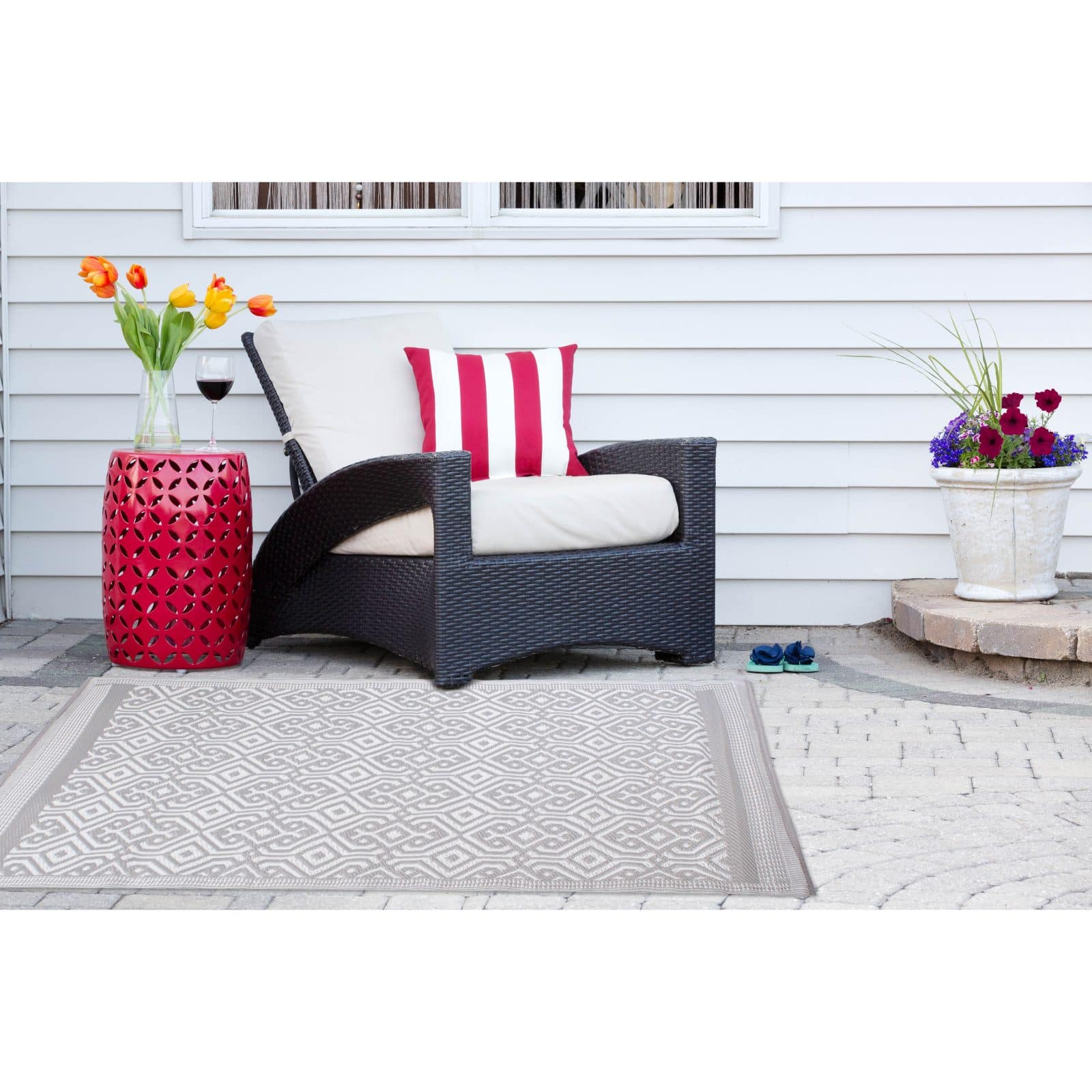 DII® Gray Moroccan Outdoor Rug, 4ft. x 6ft.