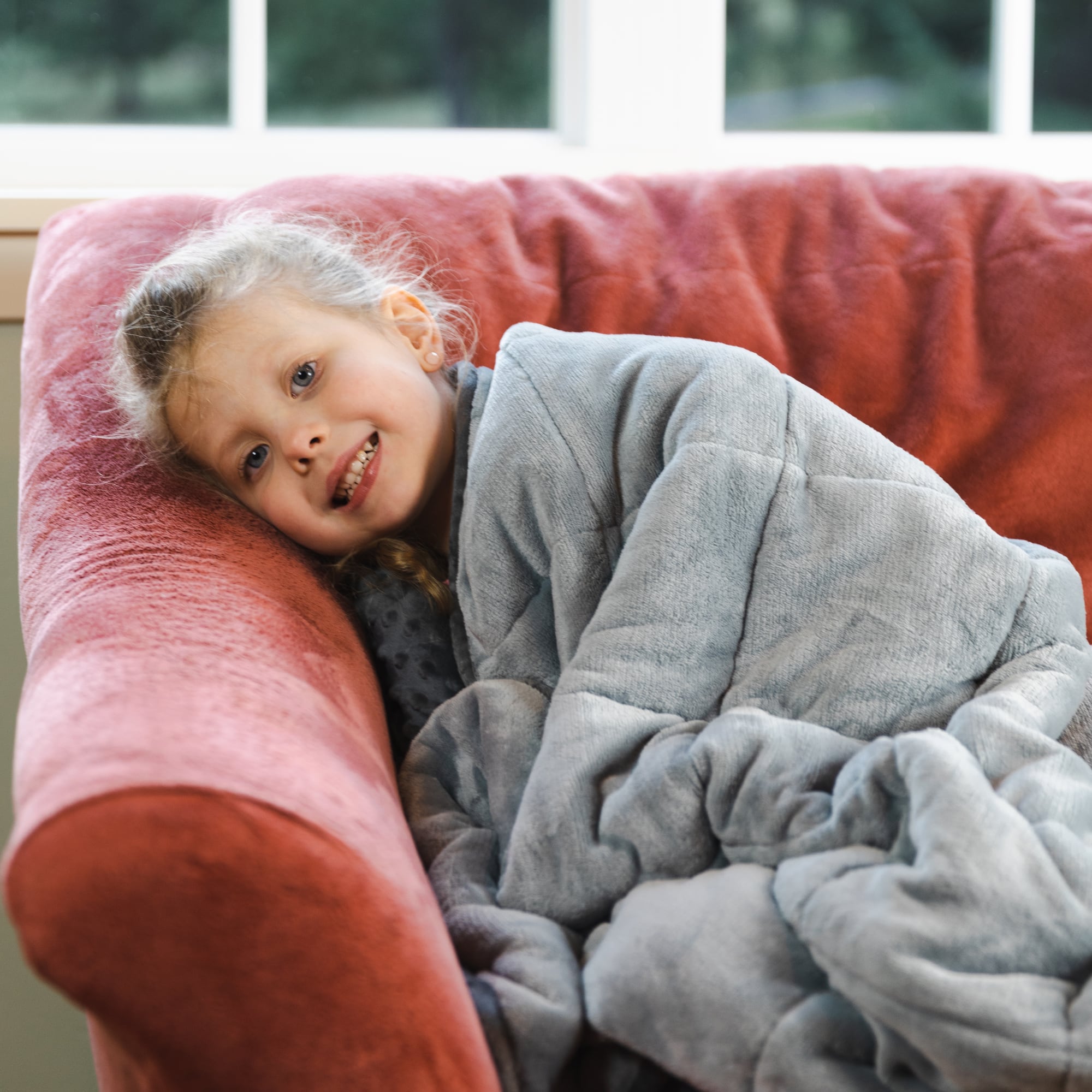 Bouncyband® 65" x 45" Soft Fleece Weighted 10lb. Medium Sensory Blanket for Kids