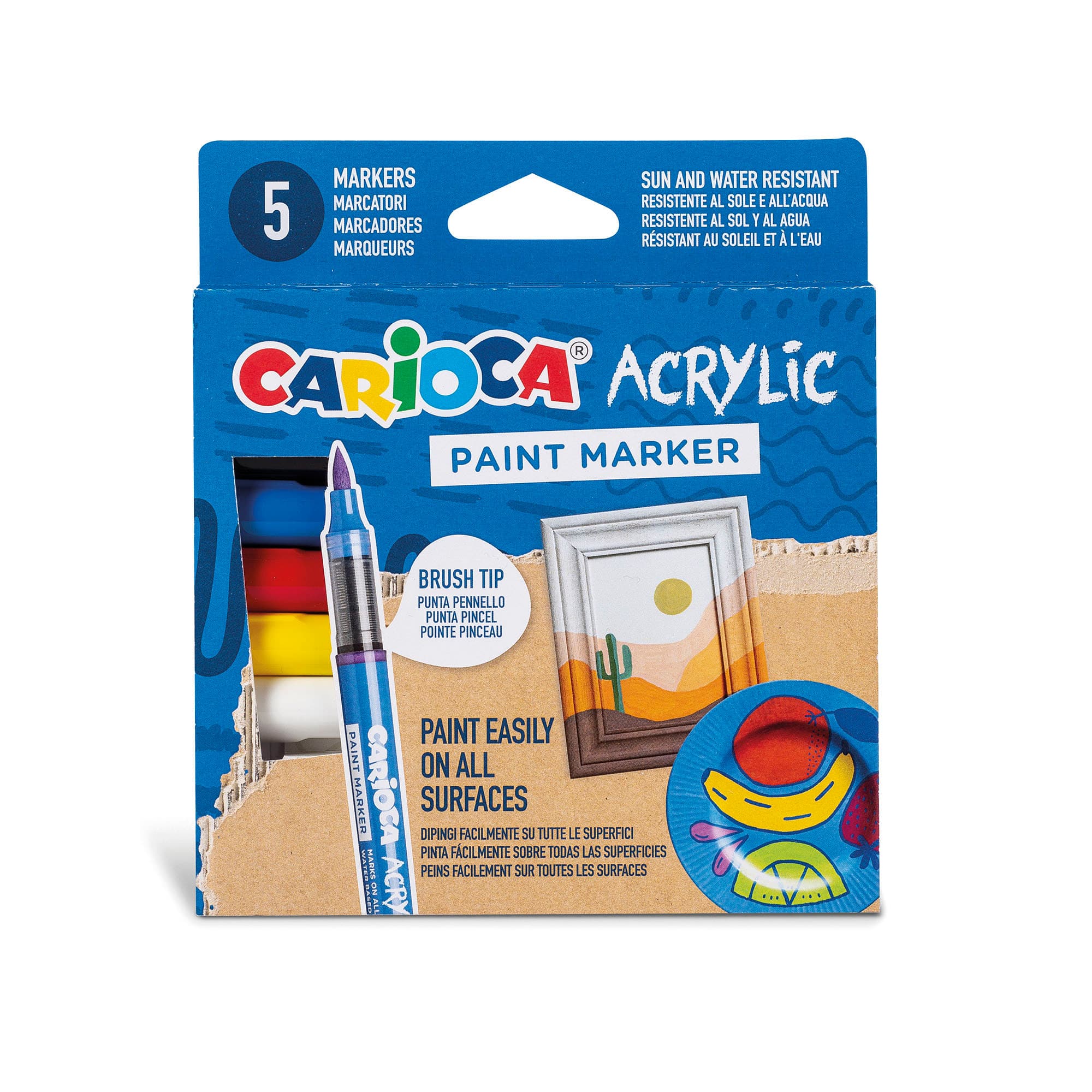 CARIOCA® 5 Color Acrylic Paint Markers Set