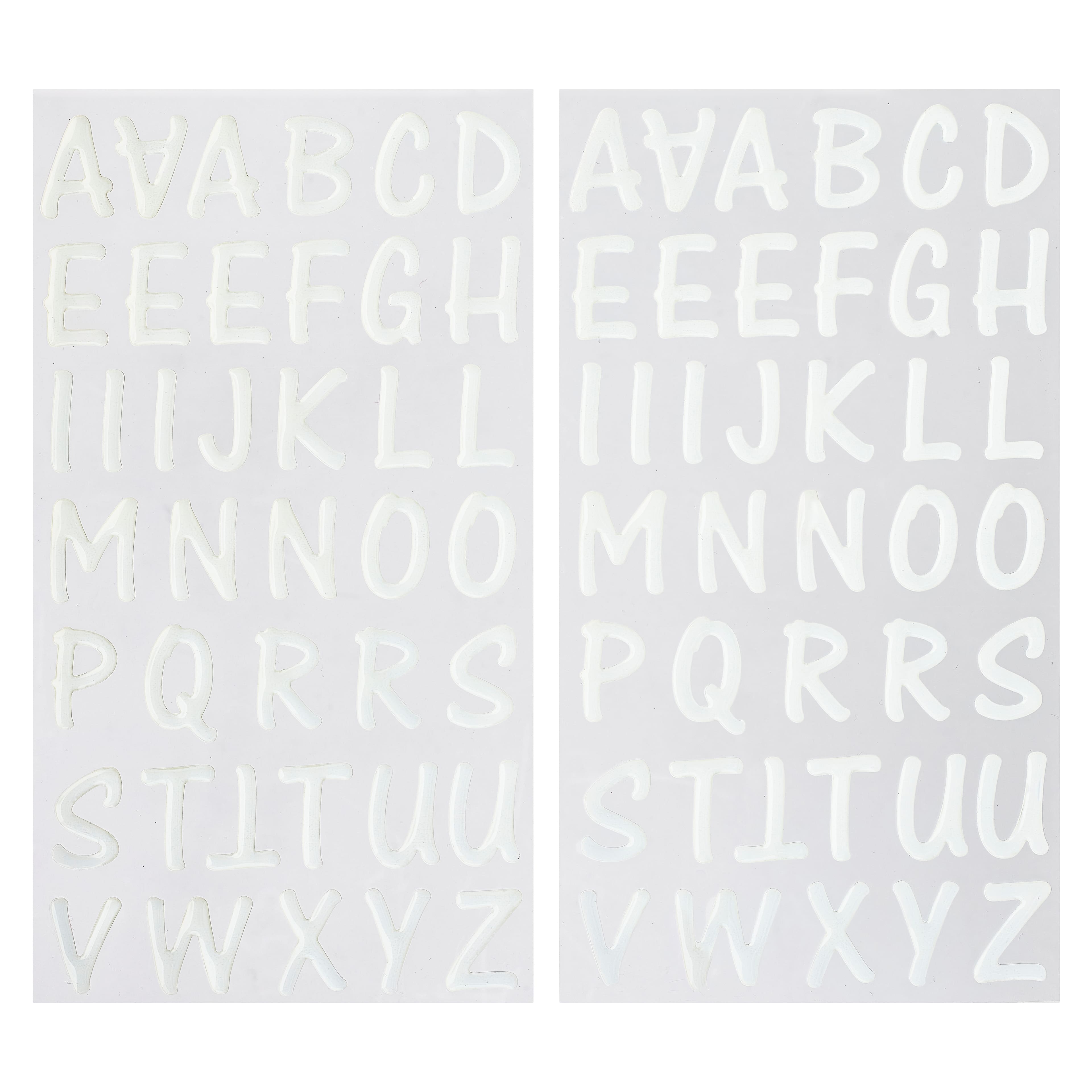 12 Packs: 80 ct. (960 total) White Epoxy Alphabet Stickers by Recollections™