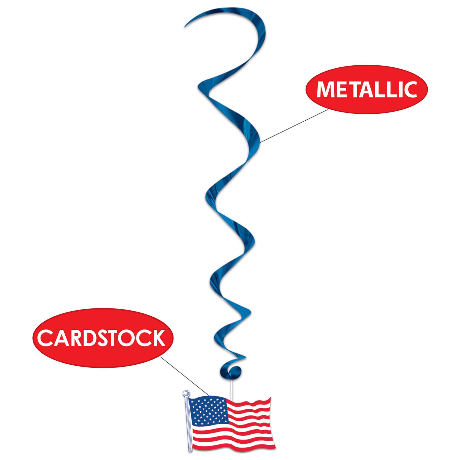 Beistle American Flag Whirls, 12ct.
