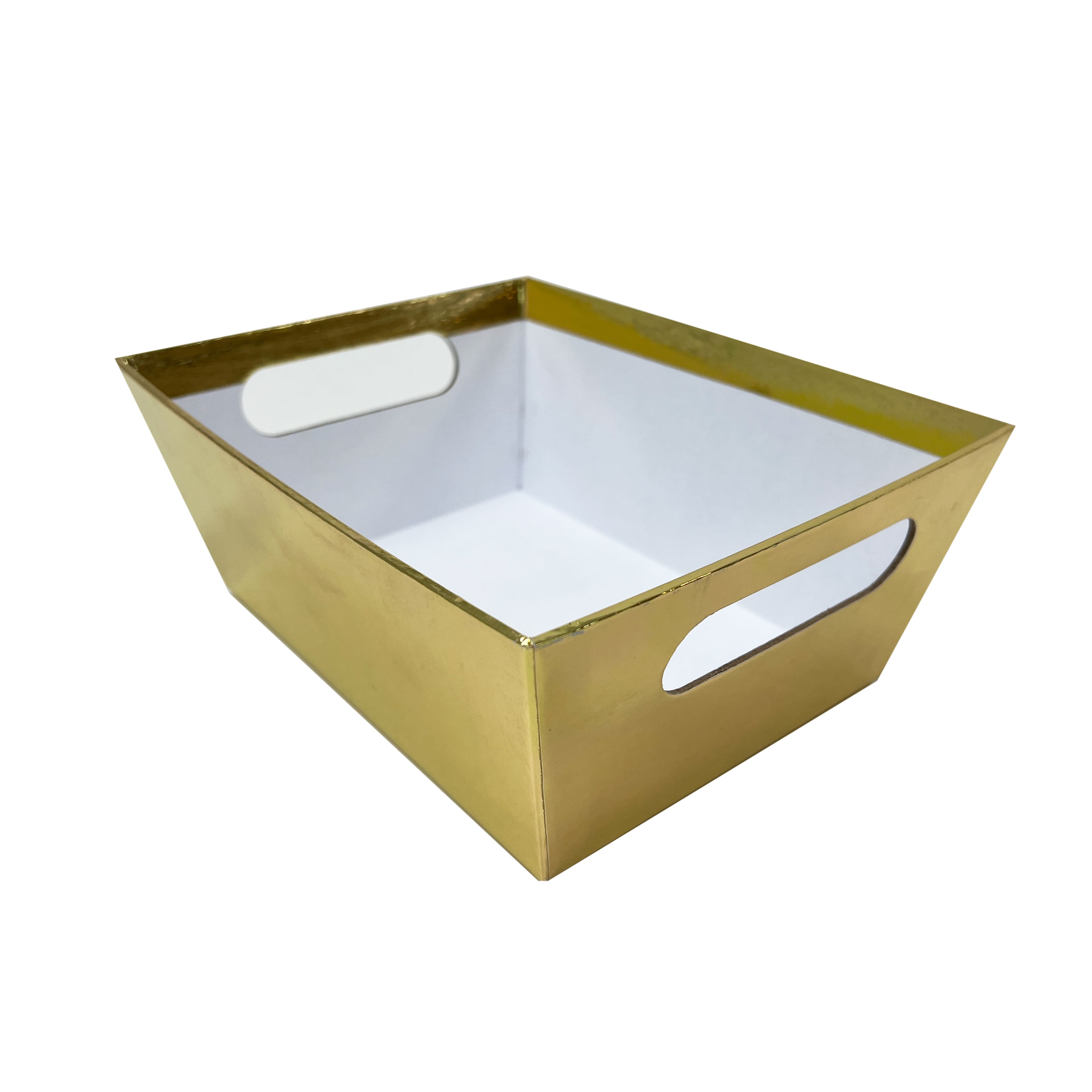 9" Gold Paperboard Gift Basket by Celebrate It™