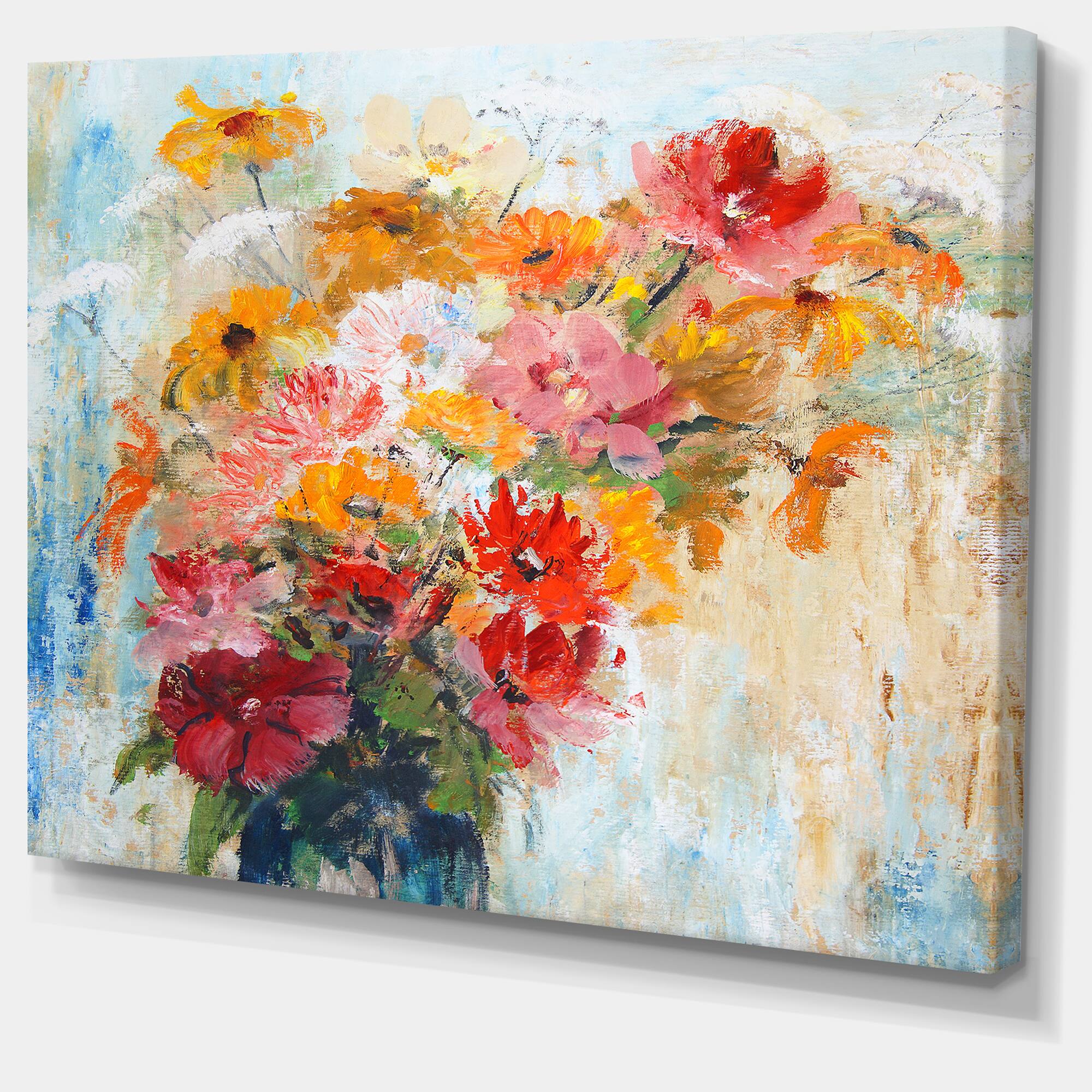 Designart - Flowers in Vase Painted