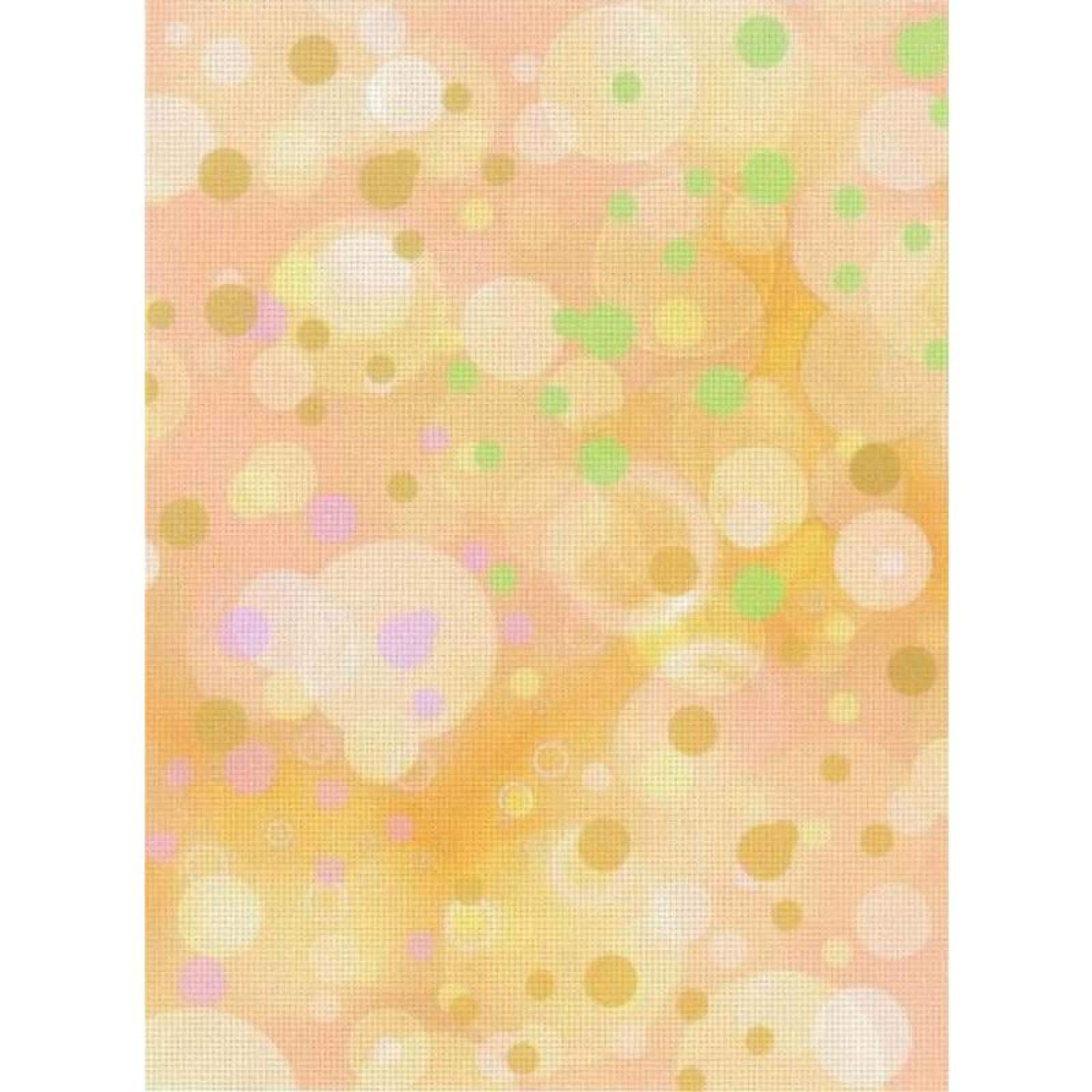 Designer Printed Orange with Multicolor Dots 18 Count Aida Canvas