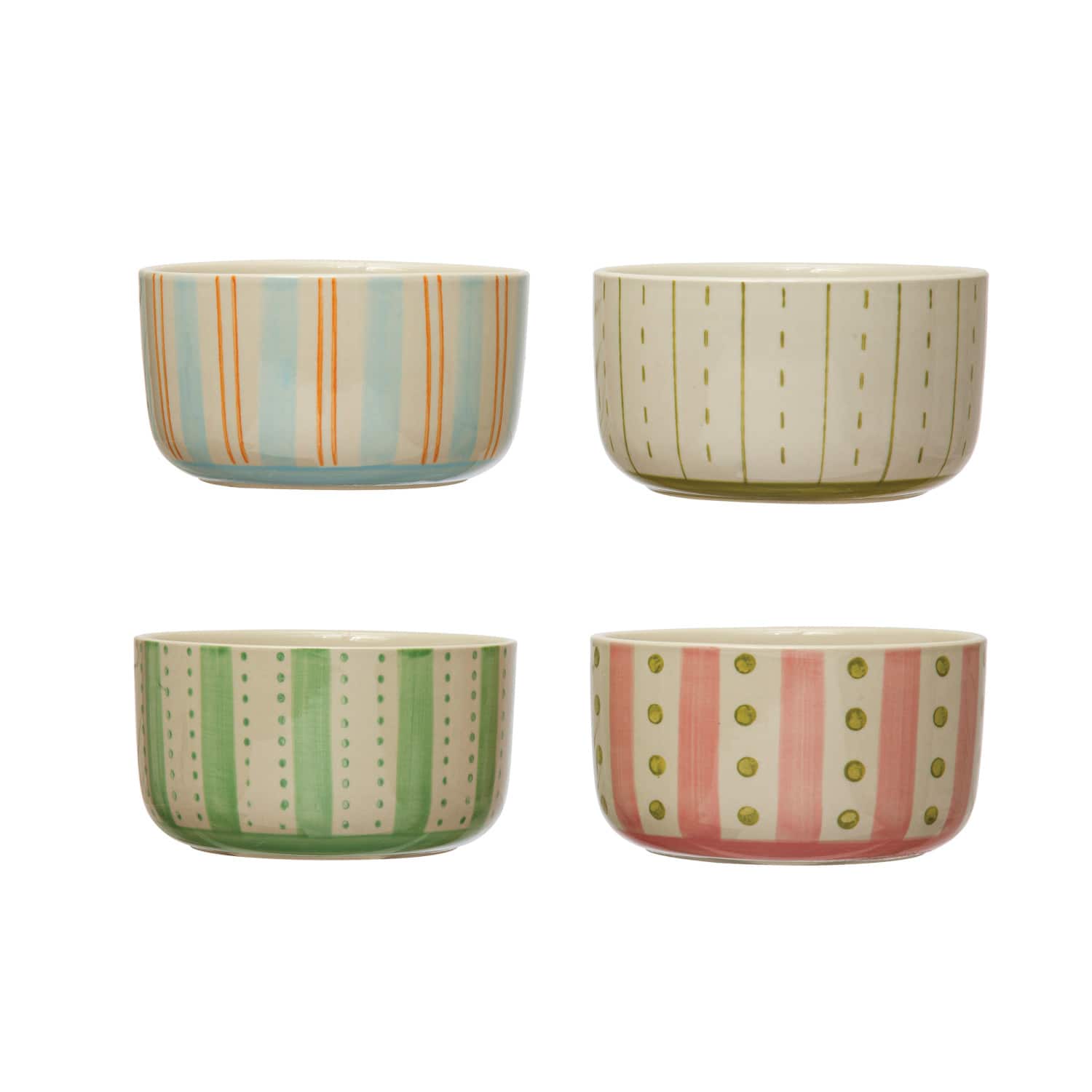 Hello Honey® Multicolor Painted Stripes Stoneware Bowl Set