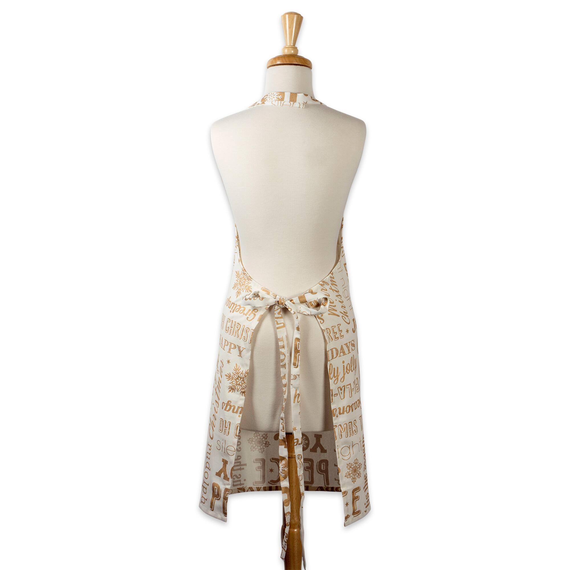 DII® Gold Christmas Collage Chef Apron