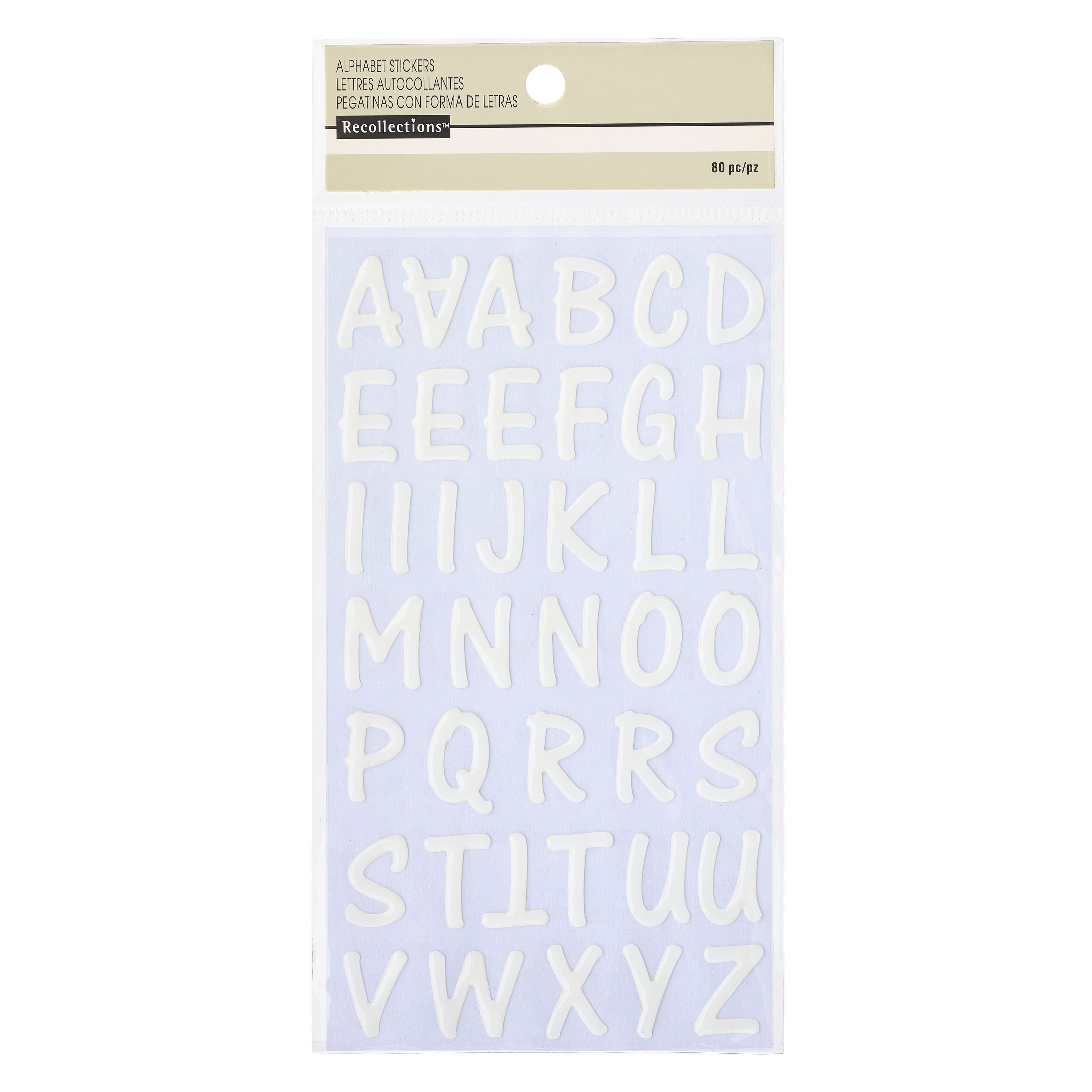 12 Packs: 80 ct. (960 total) White Epoxy Alphabet Stickers by Recollections™