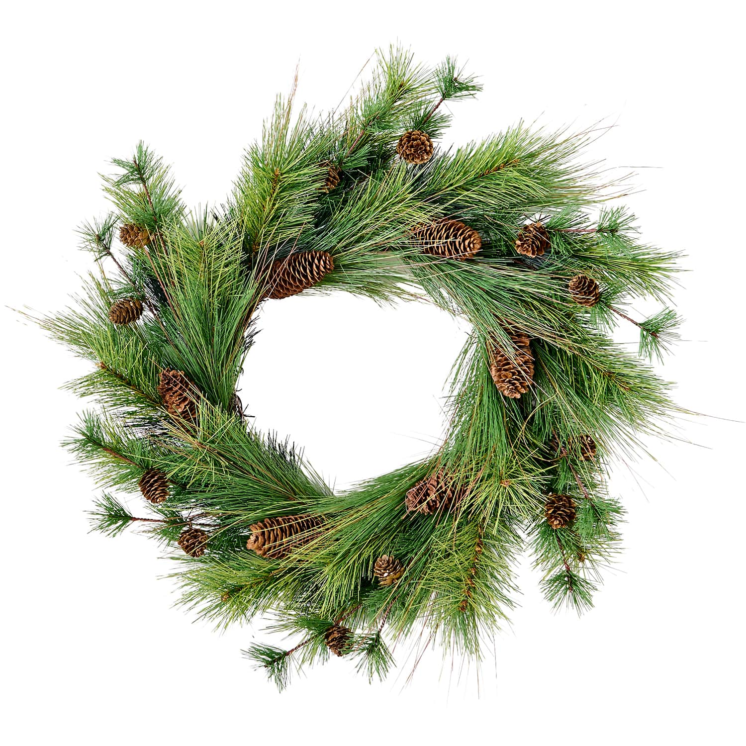 Worth Imports 24" Christmas Evergreen Pine & Small Pinecones Wreath