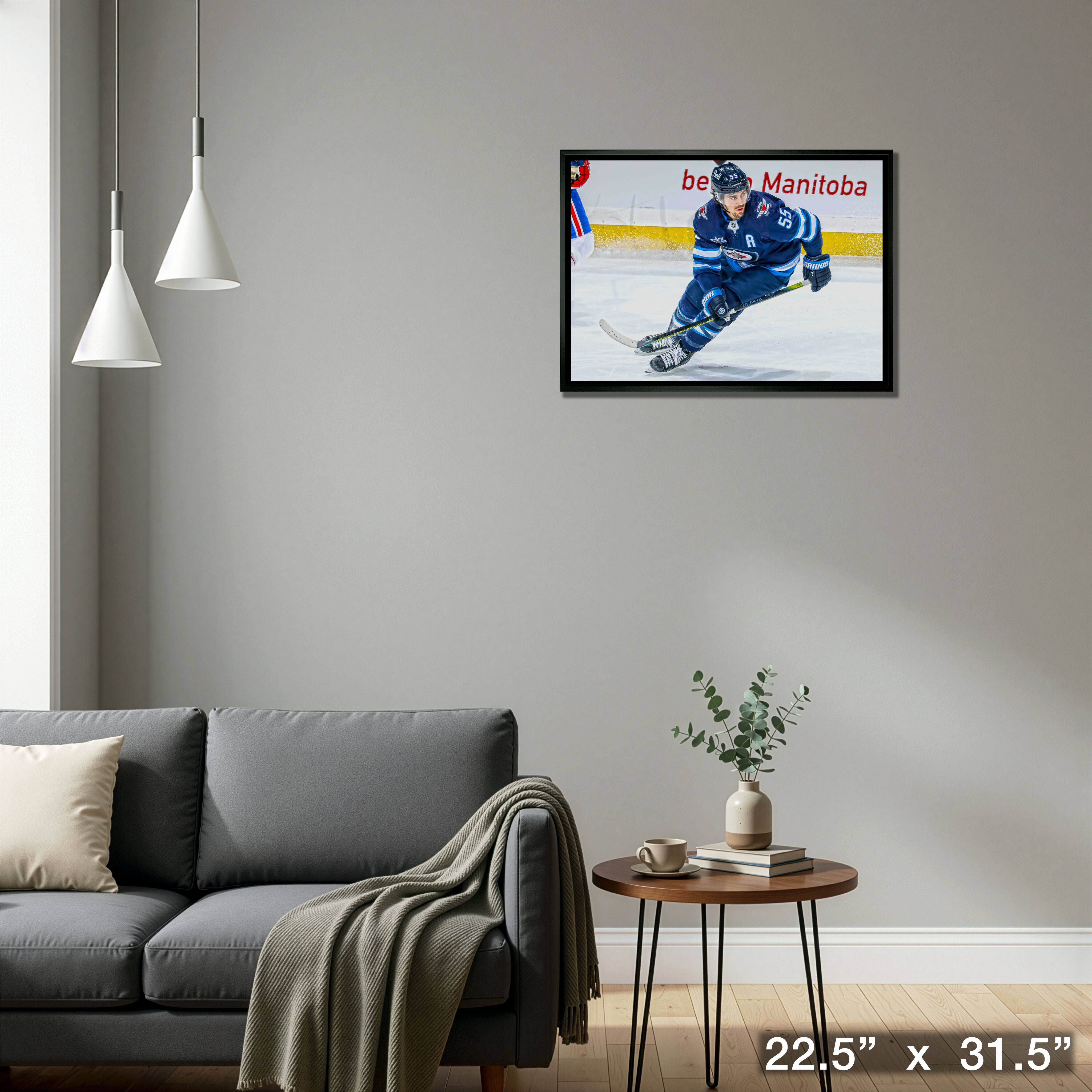Mark Scheifele Winnipeg Jets Framed 20" x 29" Skating Canvas 22.5" x 31.5"
