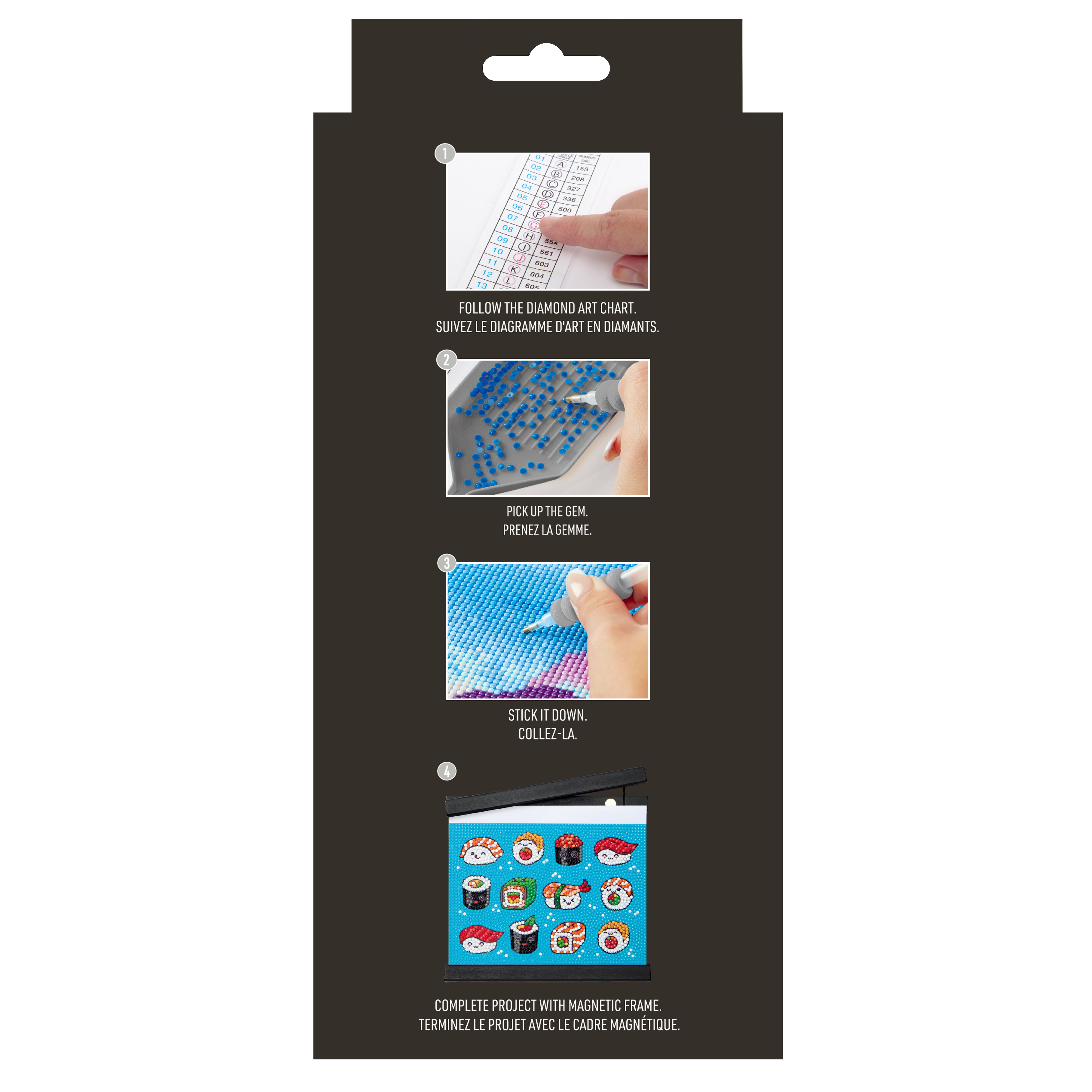 5" x 7" Cat Noodles & Sushi Diamond Art Kit with Wooden Frames by Make Market®