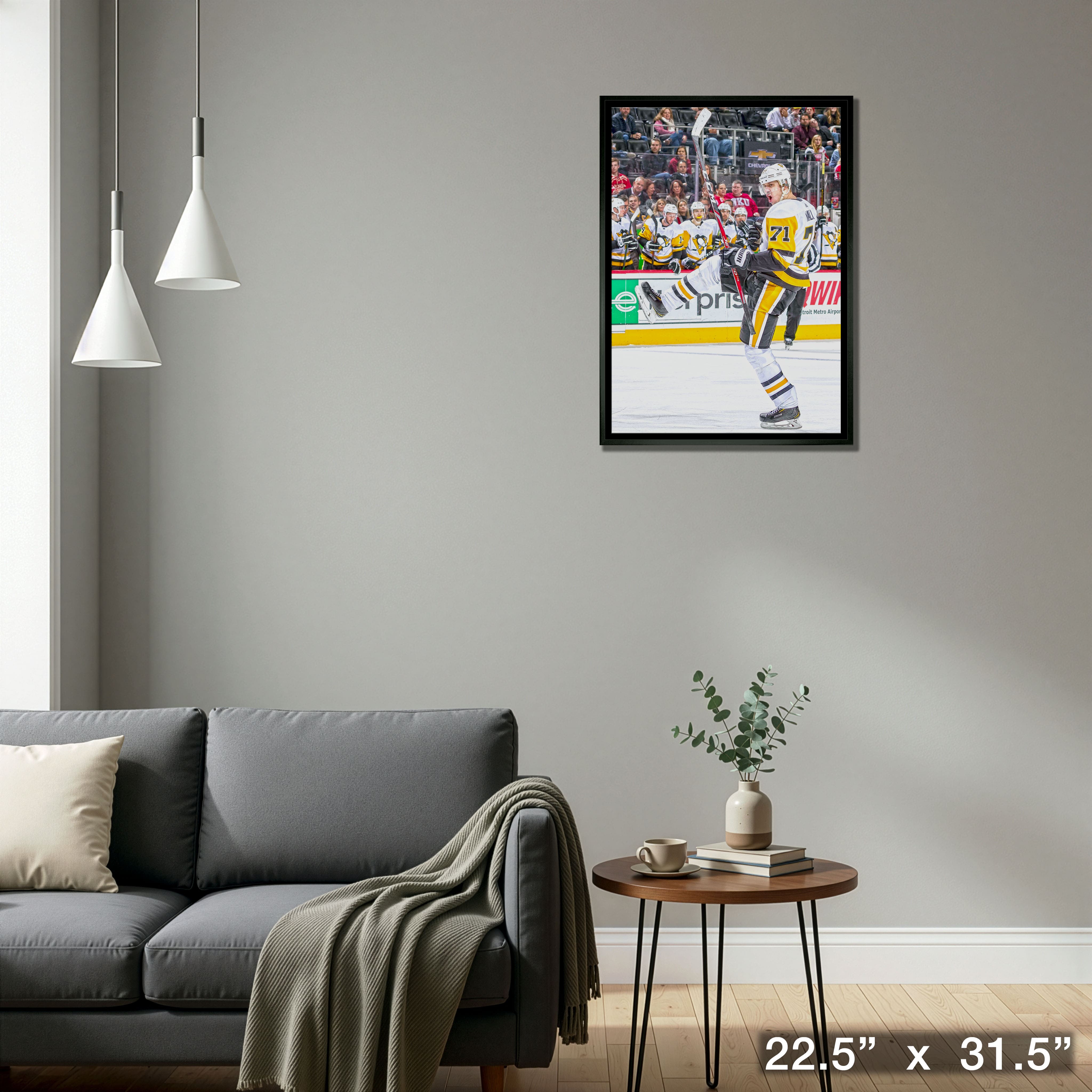 Evgeni Malkin Pittsburgh Penguins Framed 20" x 29" Goal Celebration Canvas 22.5" x 31.5"