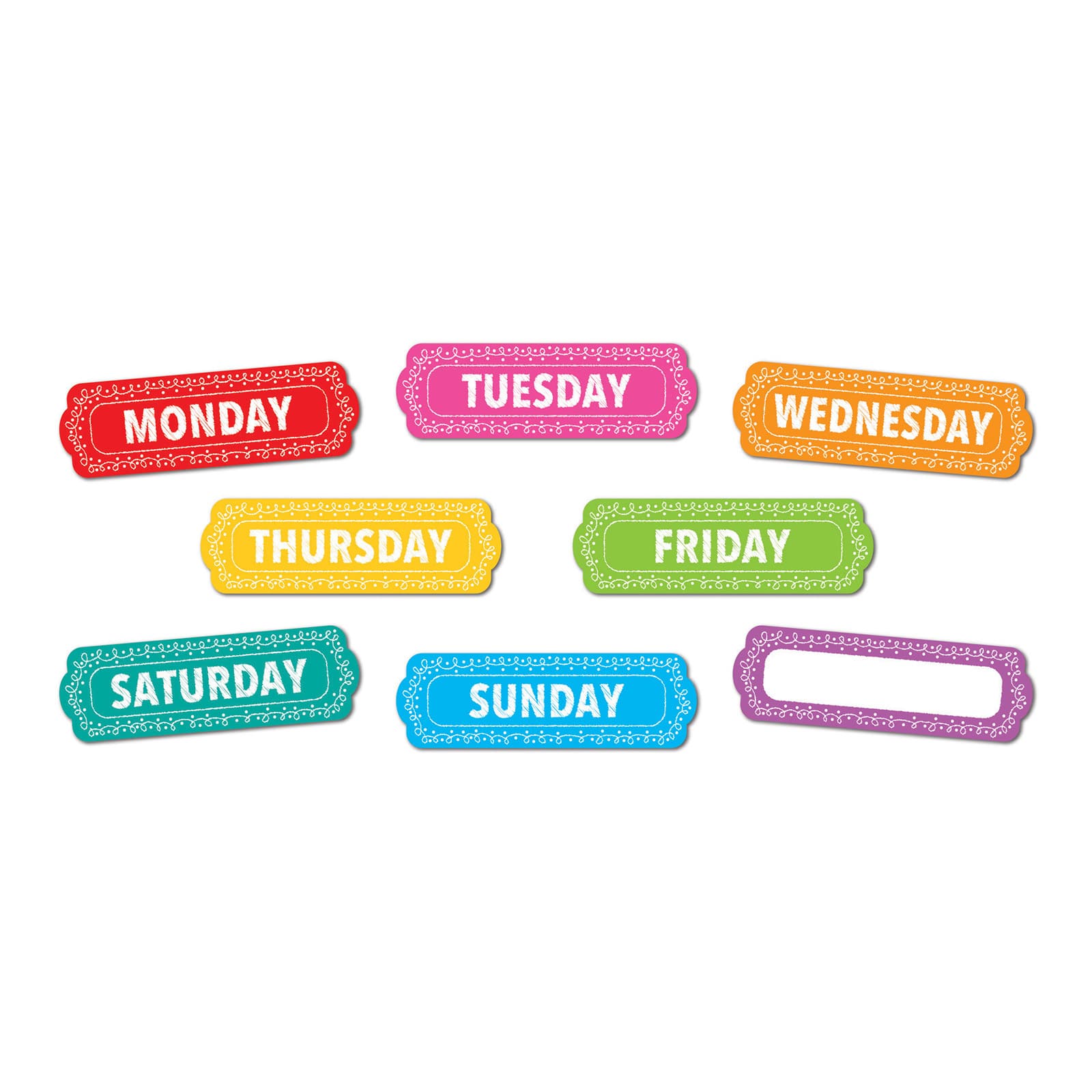 Ashley Productions Days of the Week Magnetic Die-Cut Timesavers & Labels, 3 Packs of 8
