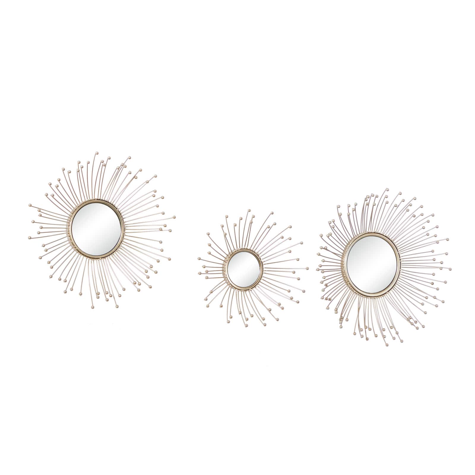 Gold Metal Glam Wall Mirror Set
