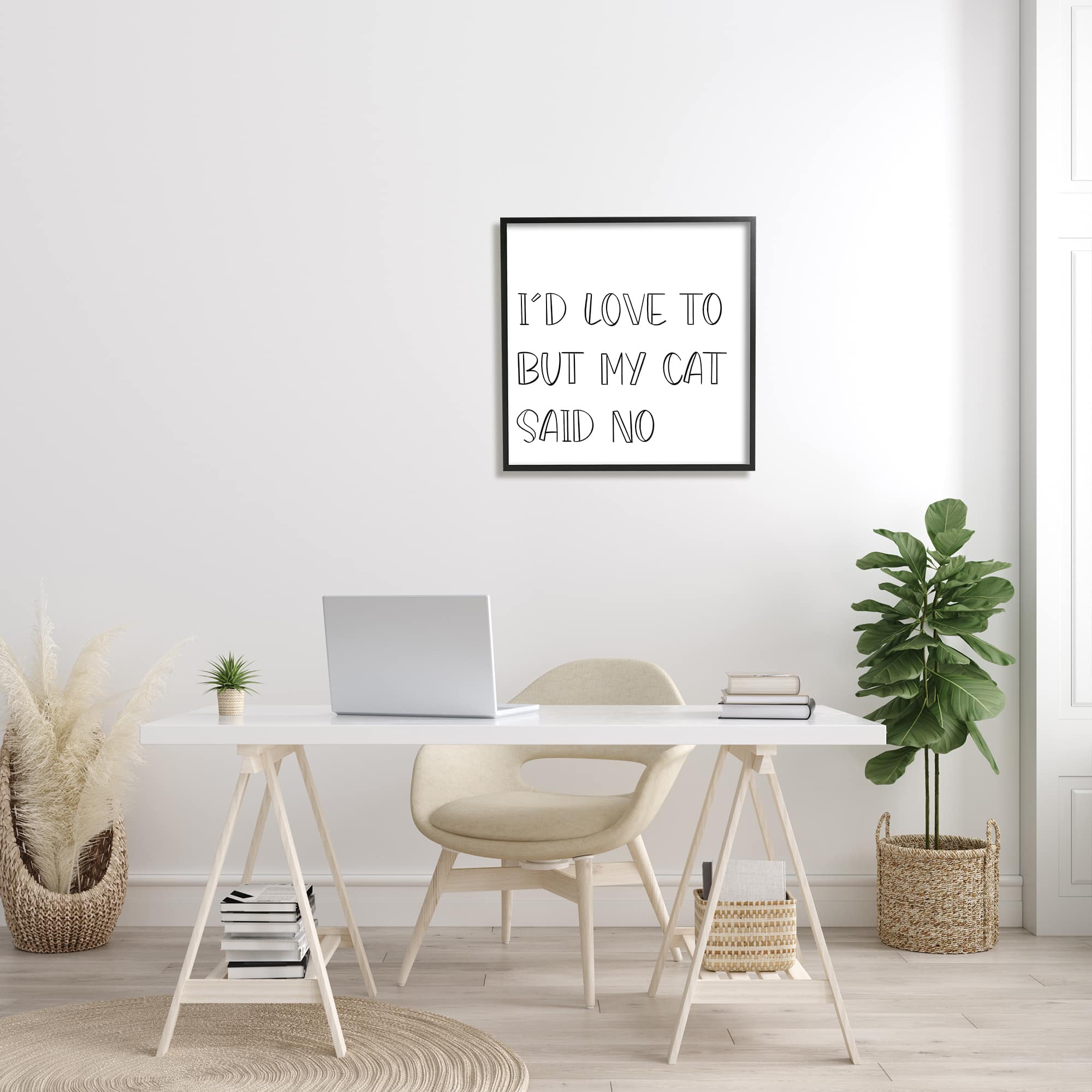 Stupell Industries But My Cat Said No Phrase Pet Humor in Frame Wall Art