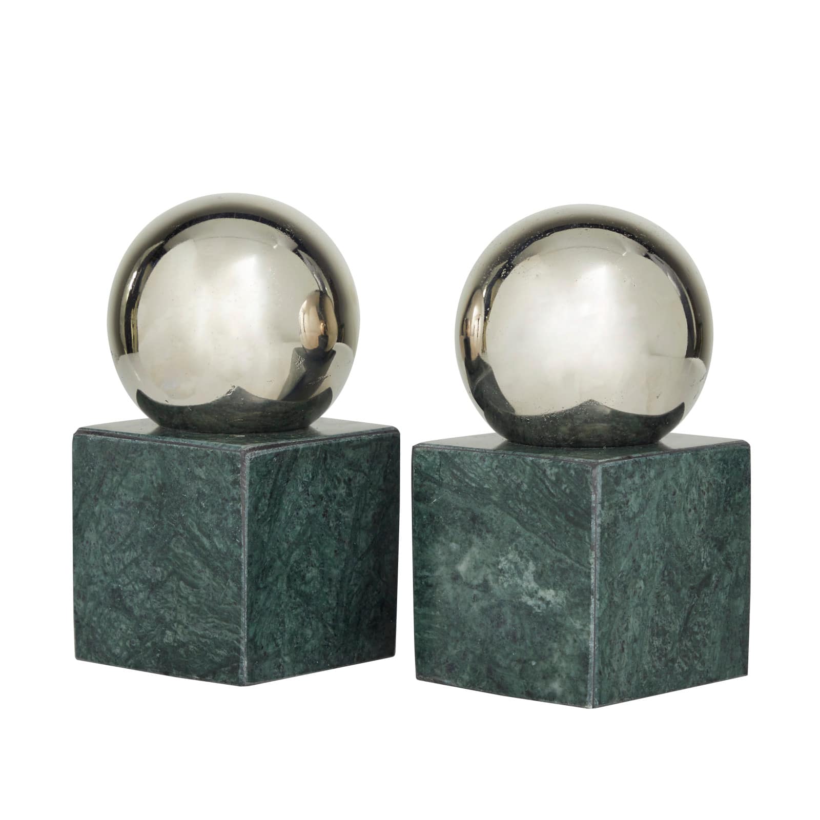 CosmoLiving by Cosmopolitan 7" Marble Orb Bookend Set