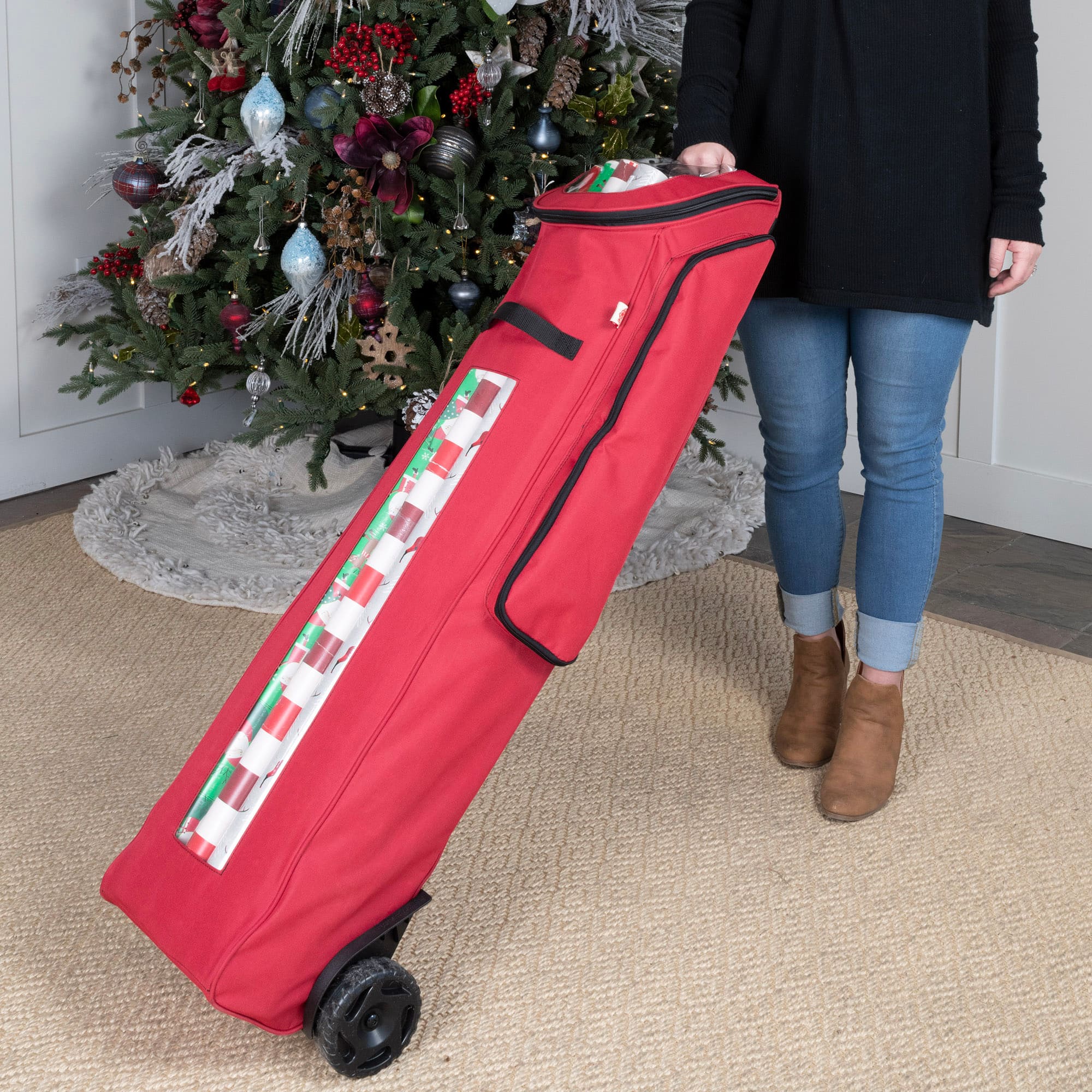 Santa's Bags EZ Roller 40" Wrapping Paper Storage Container
