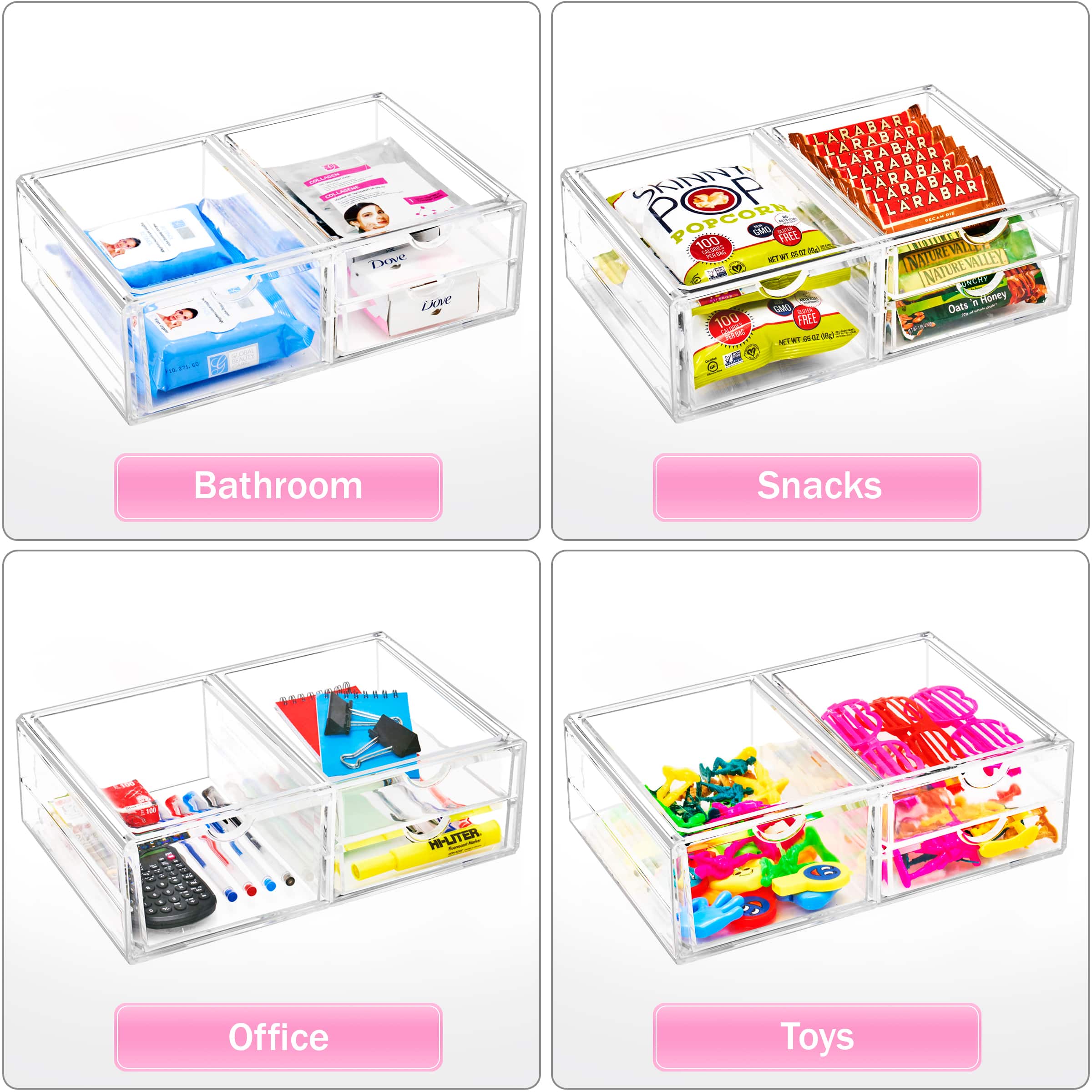 Sorbus 3-Drawer Extra Large Acrylic Cosmetic Organizer