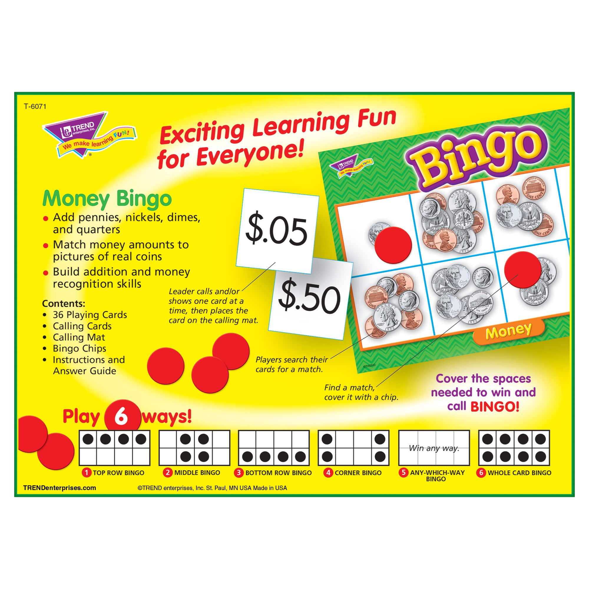 TREND Money Bingo Game