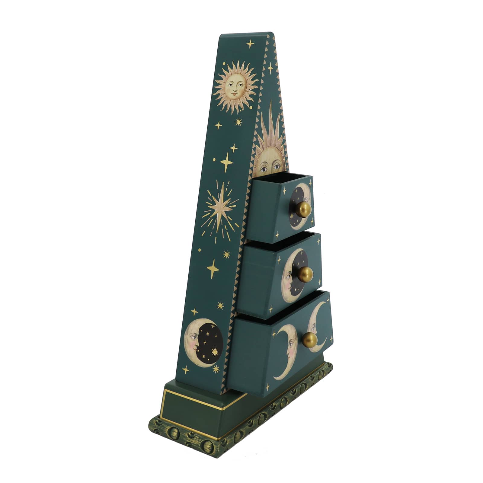 24" Green Moon & Sun Pyramid Tabletop Cabinet by Ashland®