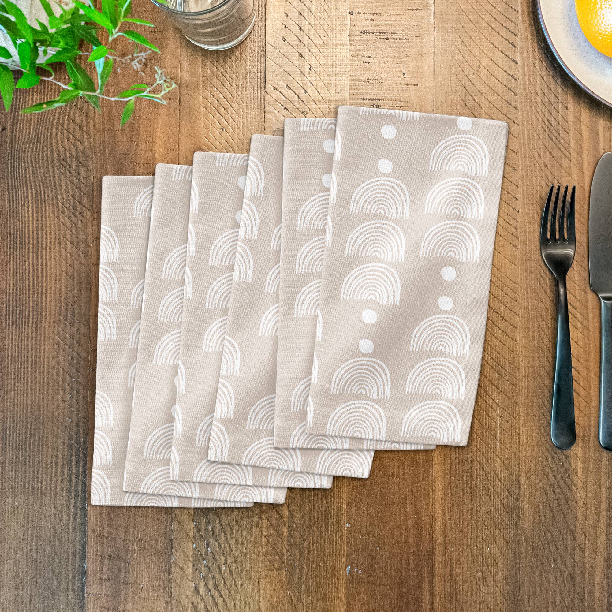 Half Circle Line Pattern 10" x 10" Cotton Twill Napkin