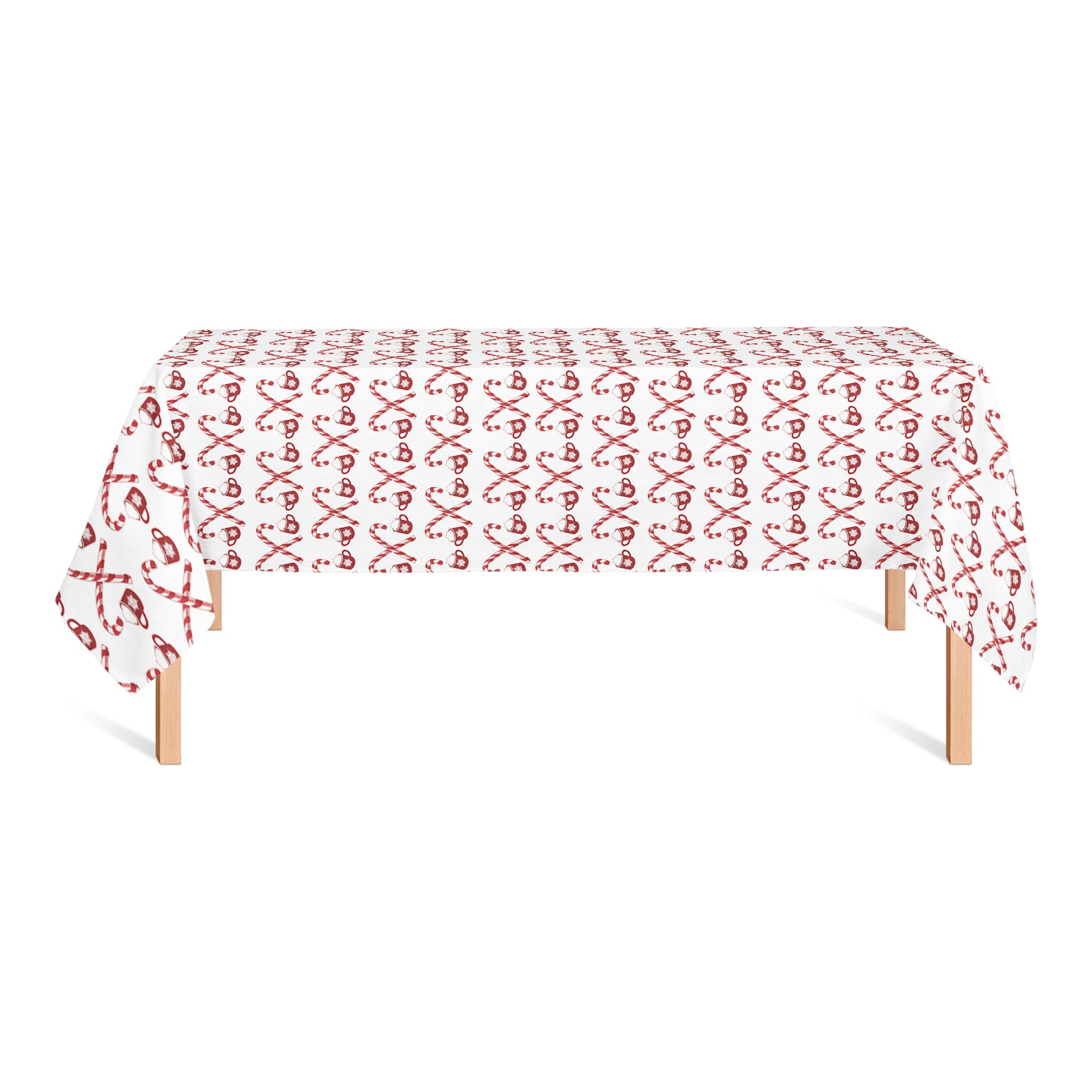102'' Candy Cane Hot Chocolate Tablecloth