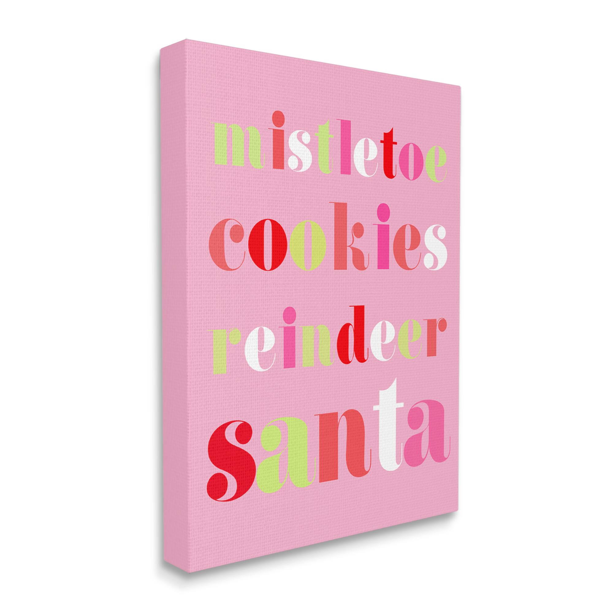 Stupell Industries Mistletoe Cookies Reindeer Santa Bold Canvas Wall Art