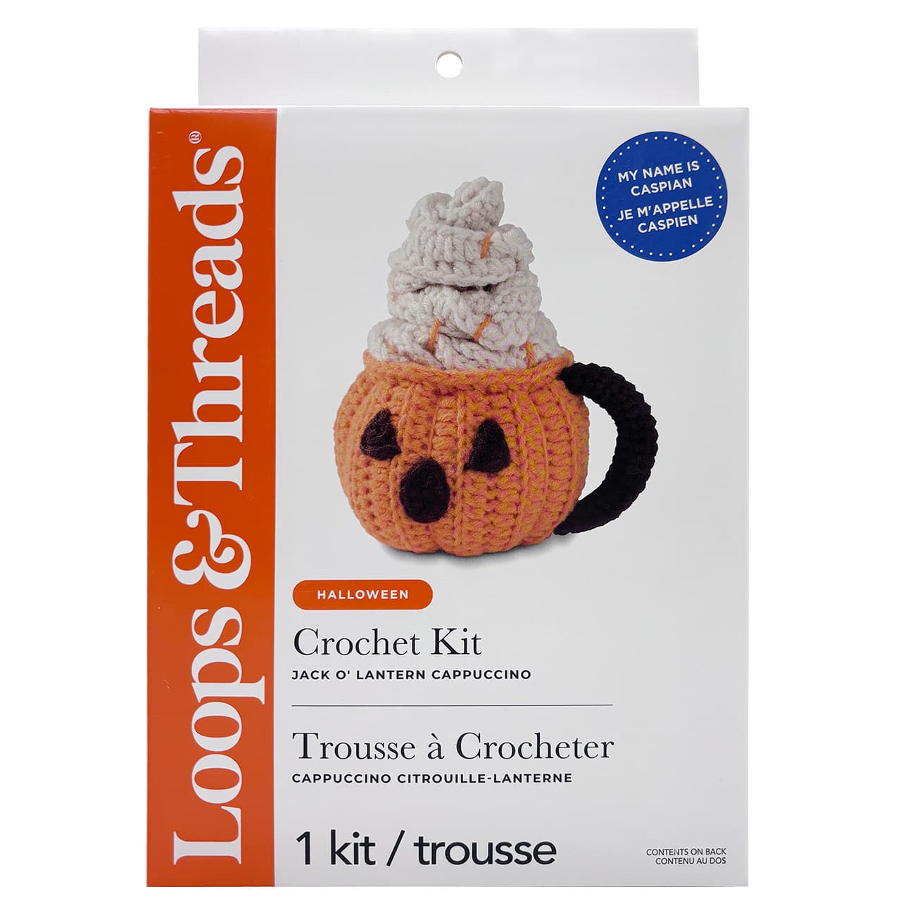 Caspian the Jack-o'-Lantern Cappuccino Halloween Crochet Kit by Loops & Threads®