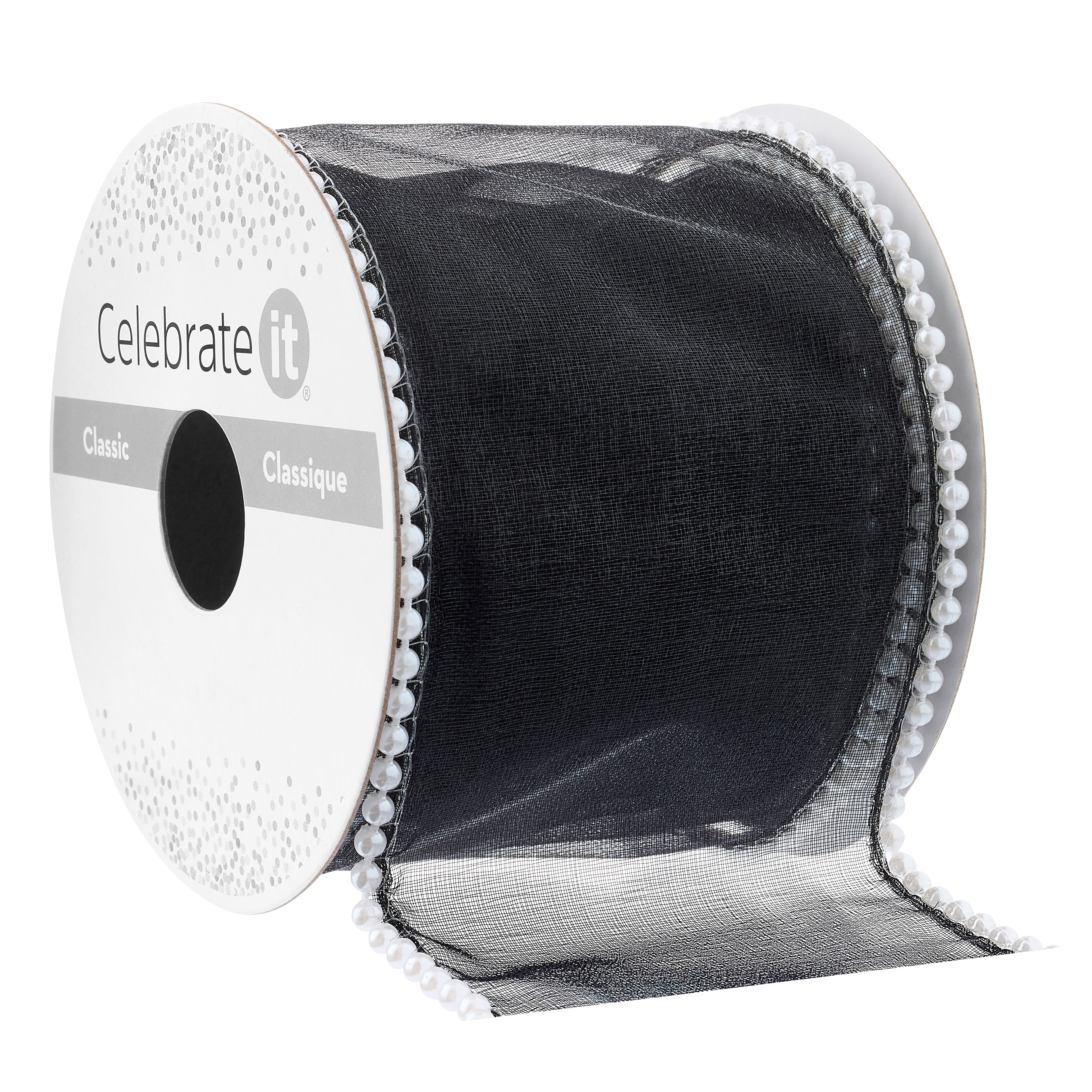 2.5" x 3yd. Sheer Wired Pearl Edge Ribbon by Celebrate It™ Classic