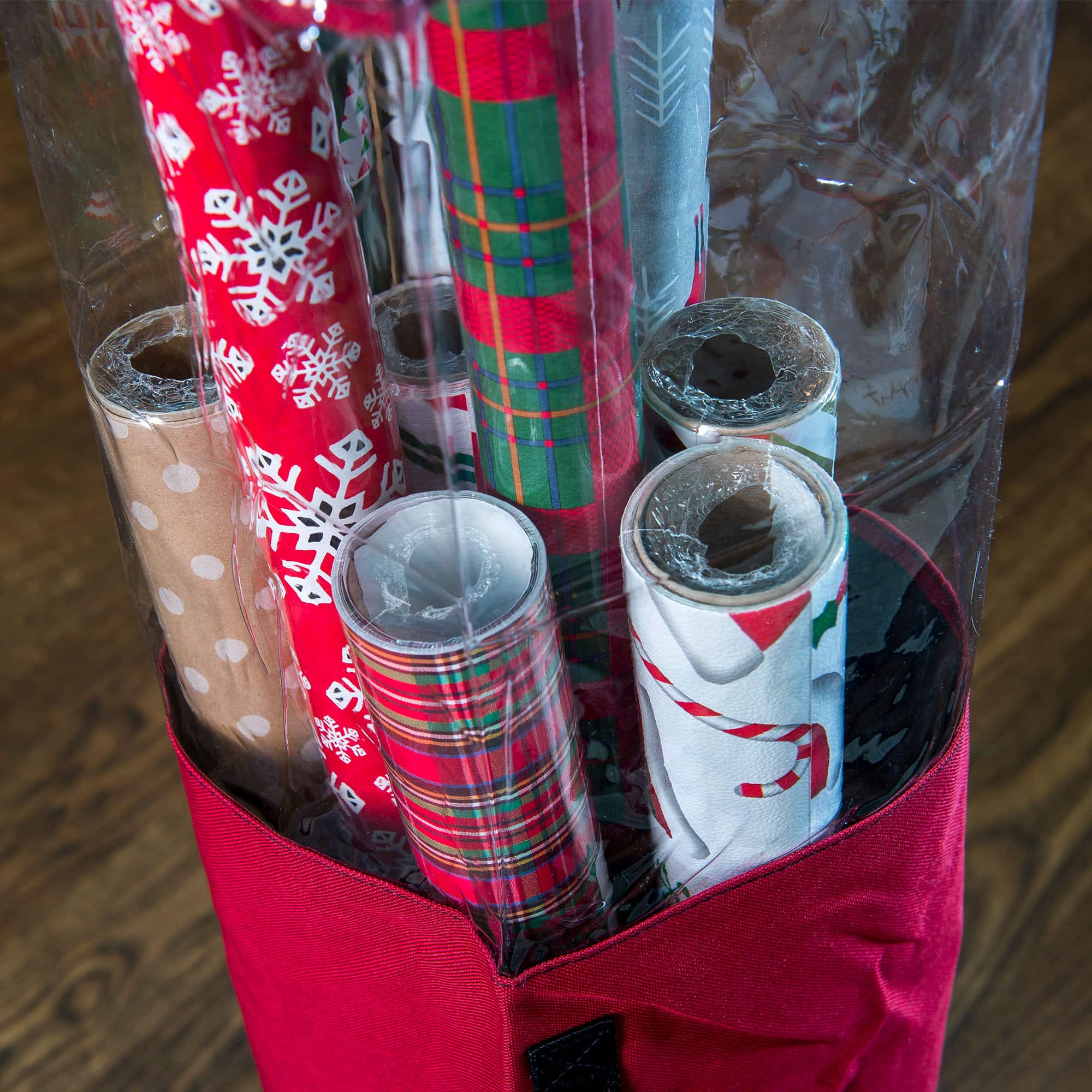 Santa's Bag Christmas Wrapping Paper Storage Container