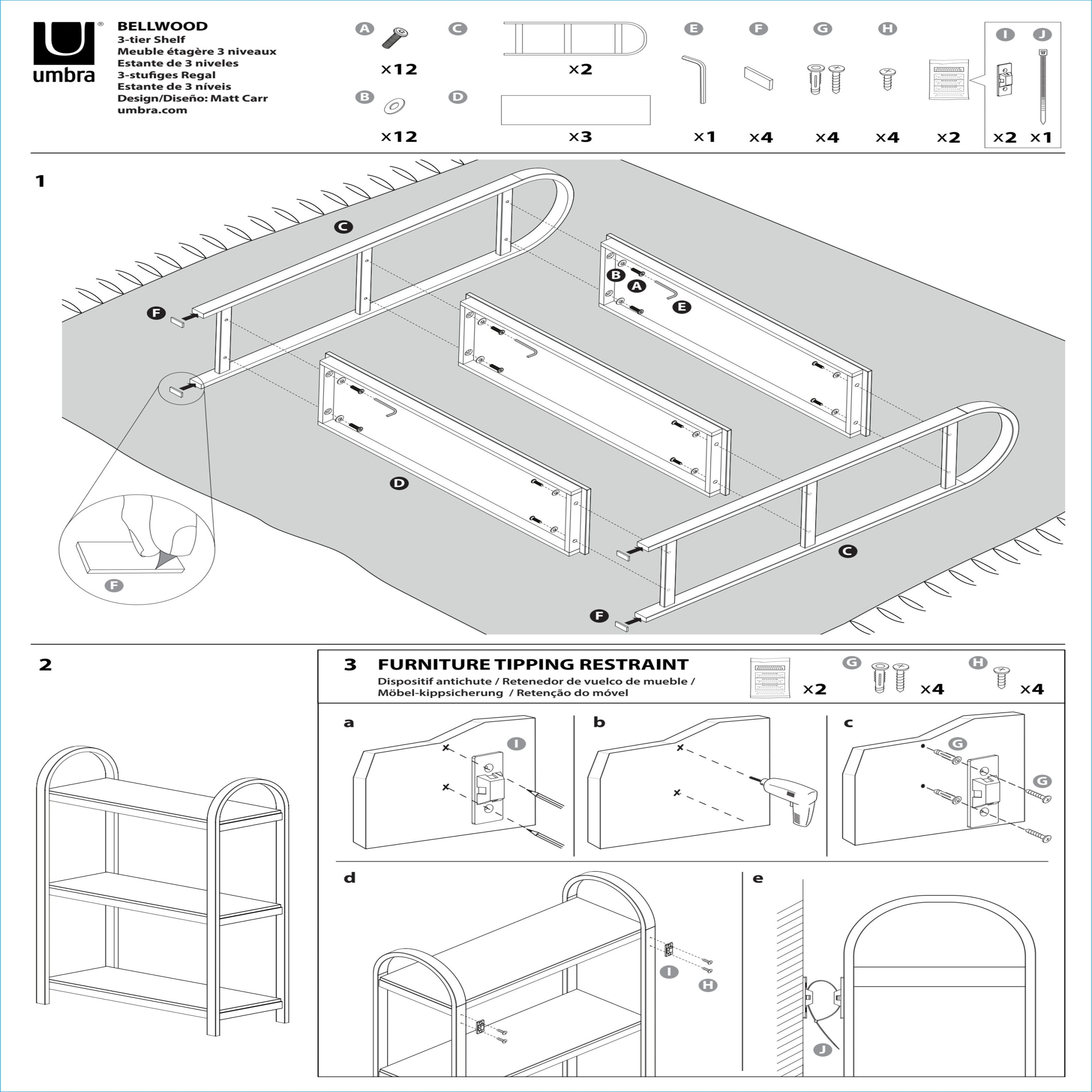 Umbra Bellwood Shelf 3 Tier Shelf