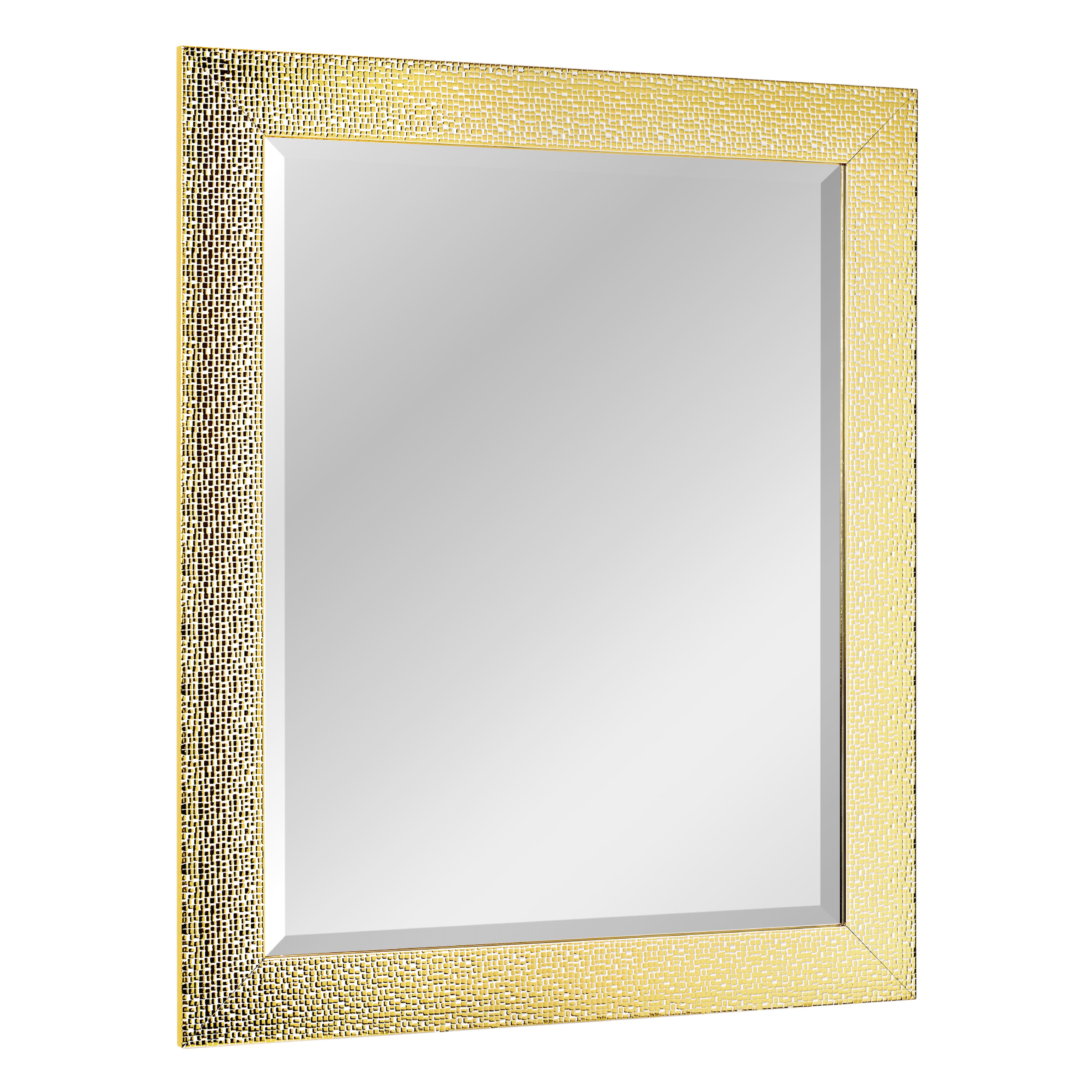 Head West White & Gold Framed Bevel Vanity Accent Mirror - 33" x 27"