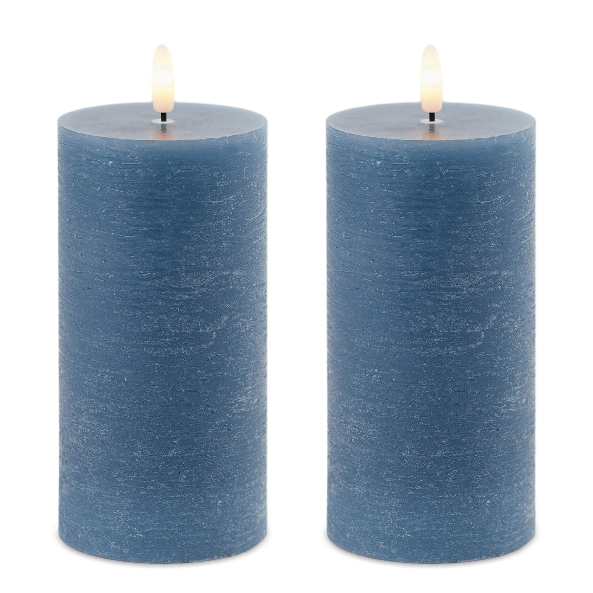 Blue FIA Wick Pillar Candles