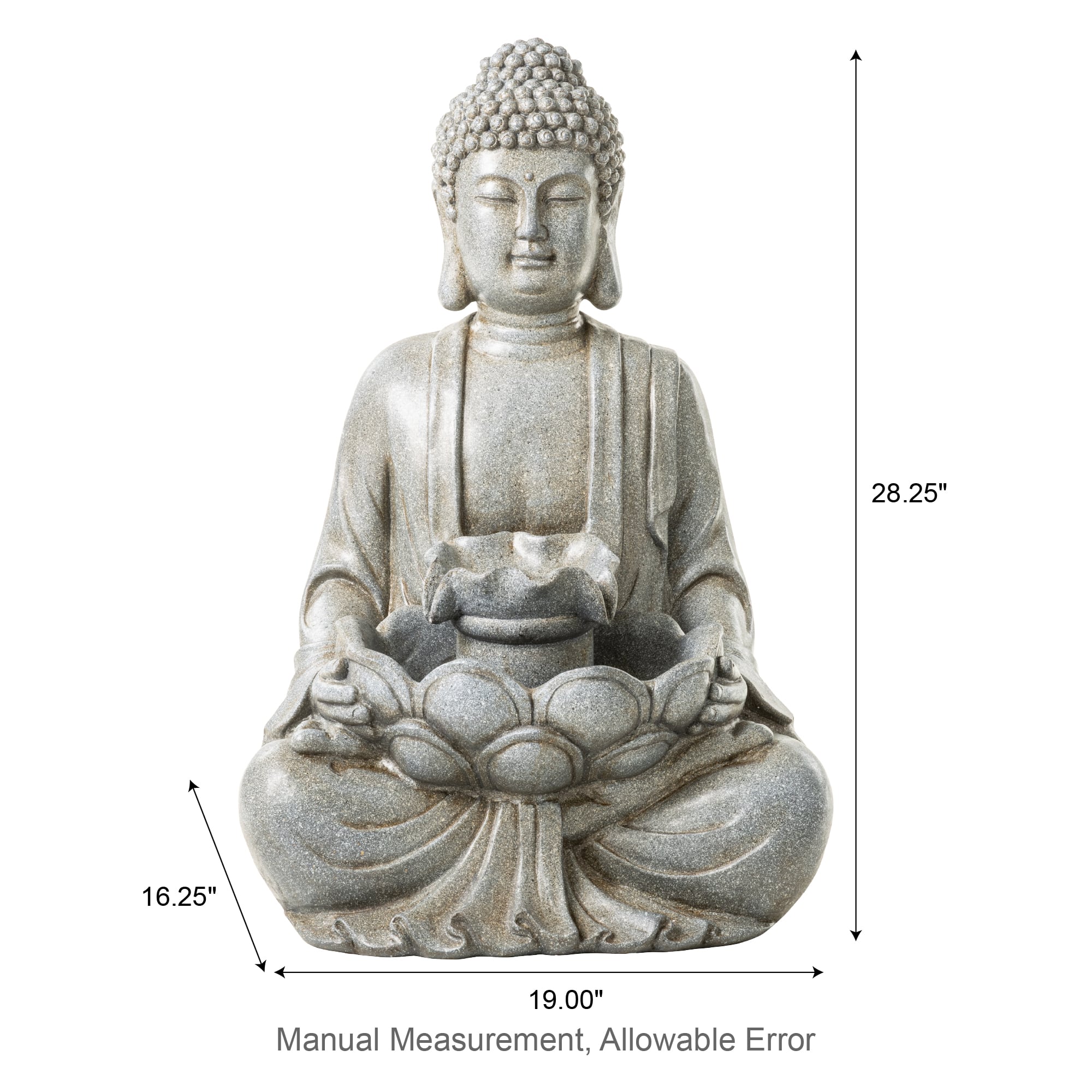 Glitzhome® Zen-Style LED Meditating Buddha Outdoor Fountain