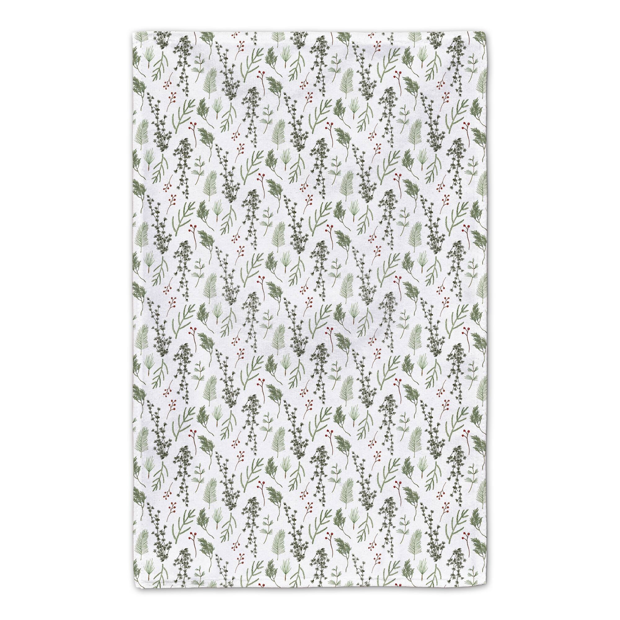 White Holly Jolly Christmas Tea Towel Set
