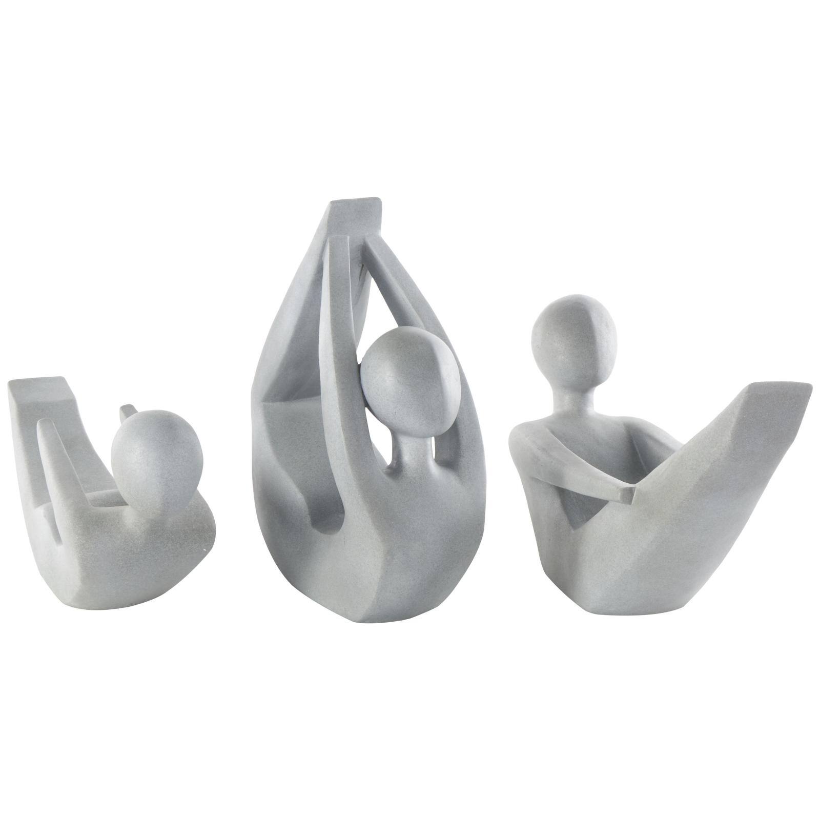 Gray Abstract Yoga Poses Garden Sculpture Set