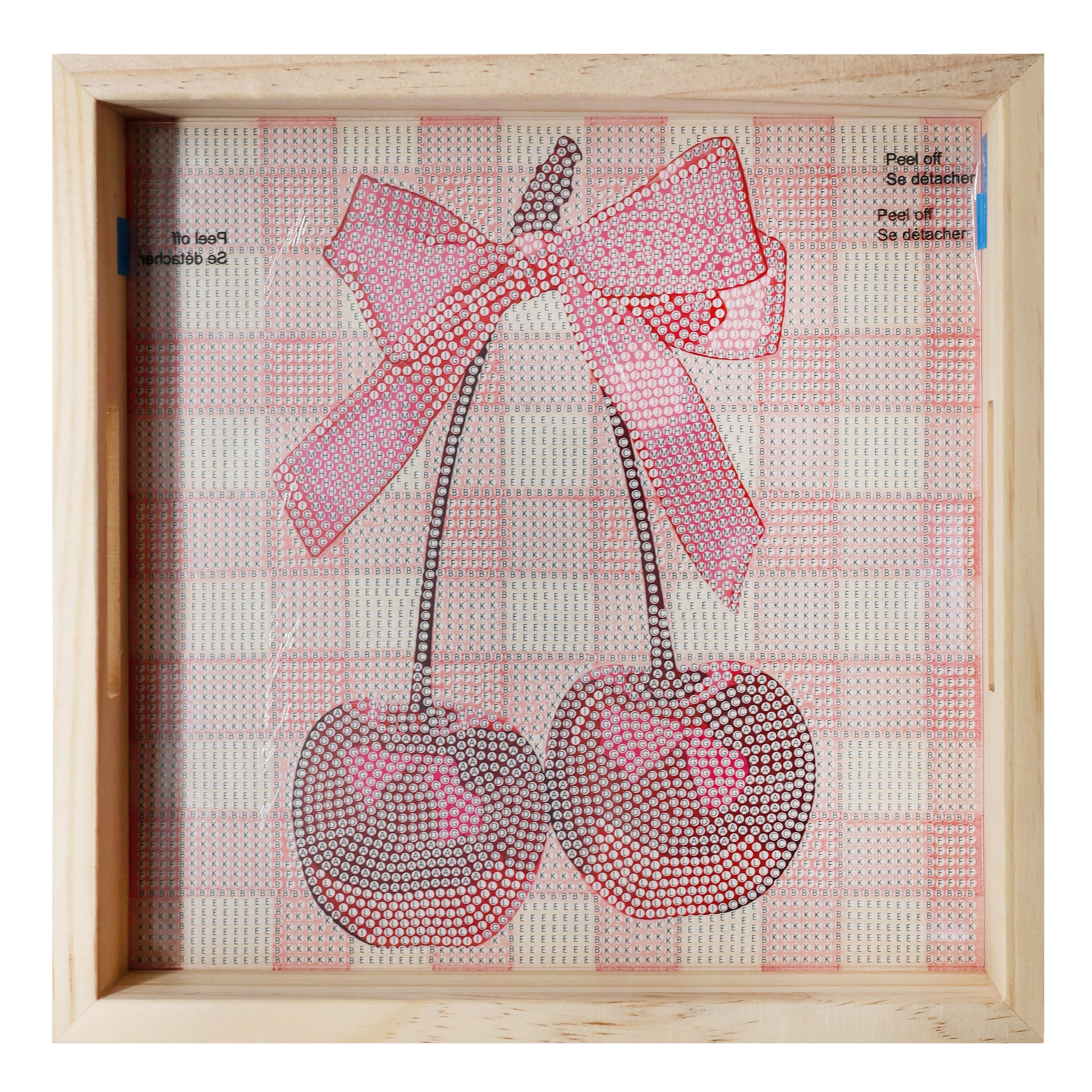 10" x 10" Cherries Wood Tray Diamond Art Kit by Make Market®