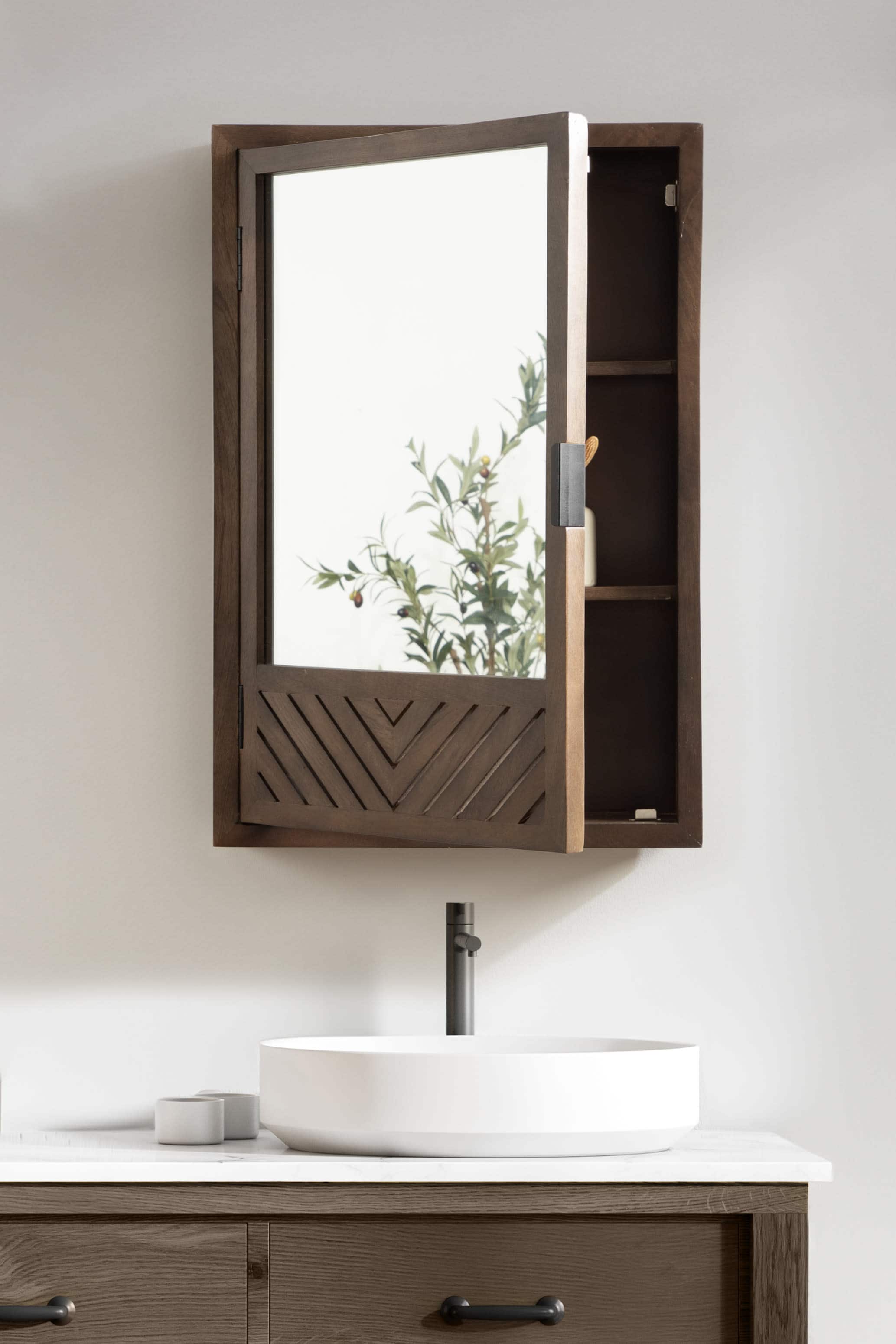 Kate and Laurel Mezzeta Bathroom Cabinet with Mirror