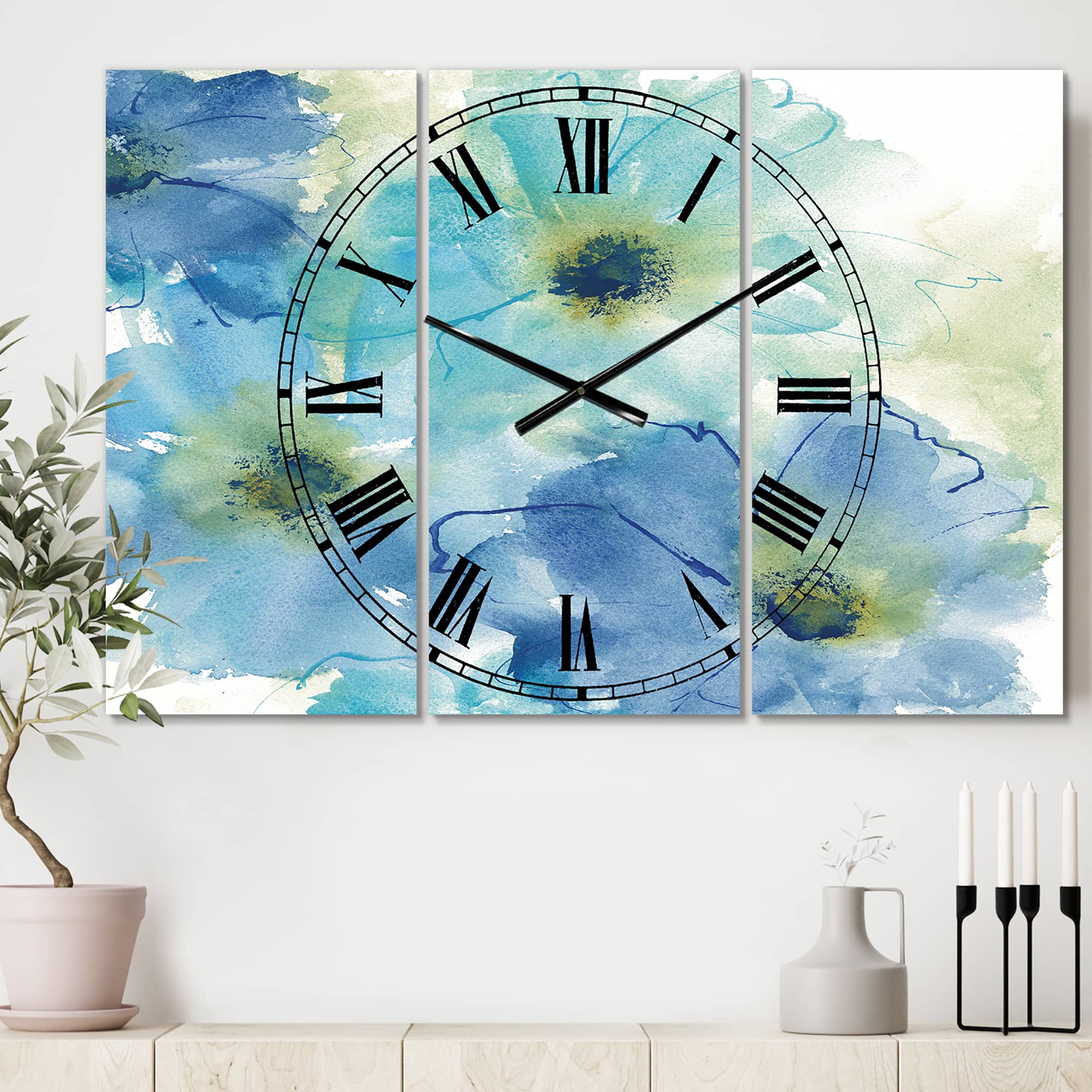 Designart 'Seashell Cosmos Ii Lodge Multipanel Wall Clock