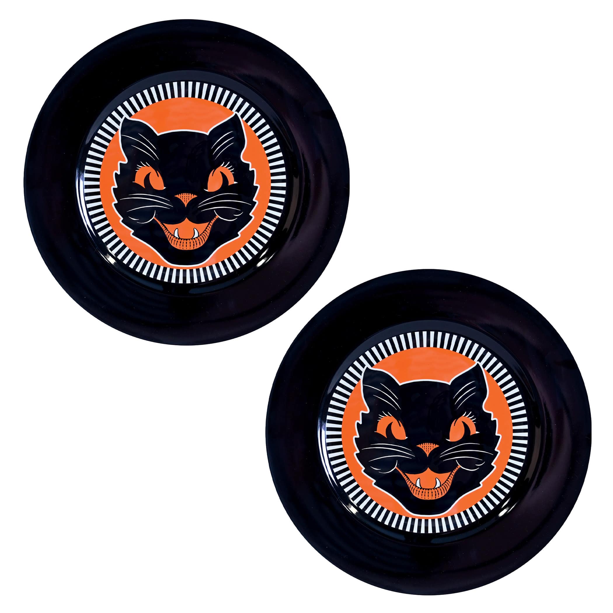 Beistle Vintage Halloween Black Cat Platters, 2ct.