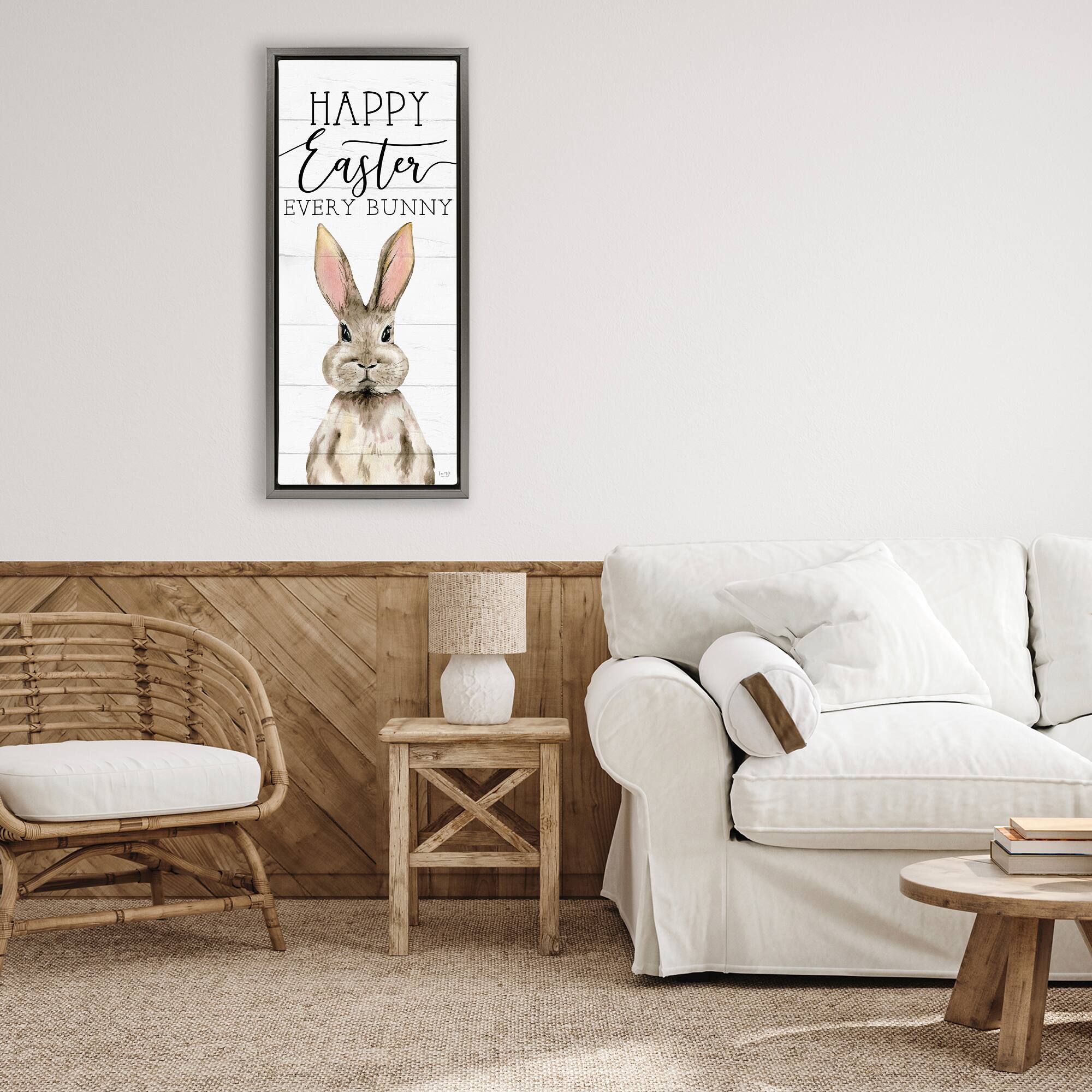 Stupell Industries Happy Easter Every Bunny Floating Frame Wall Art
