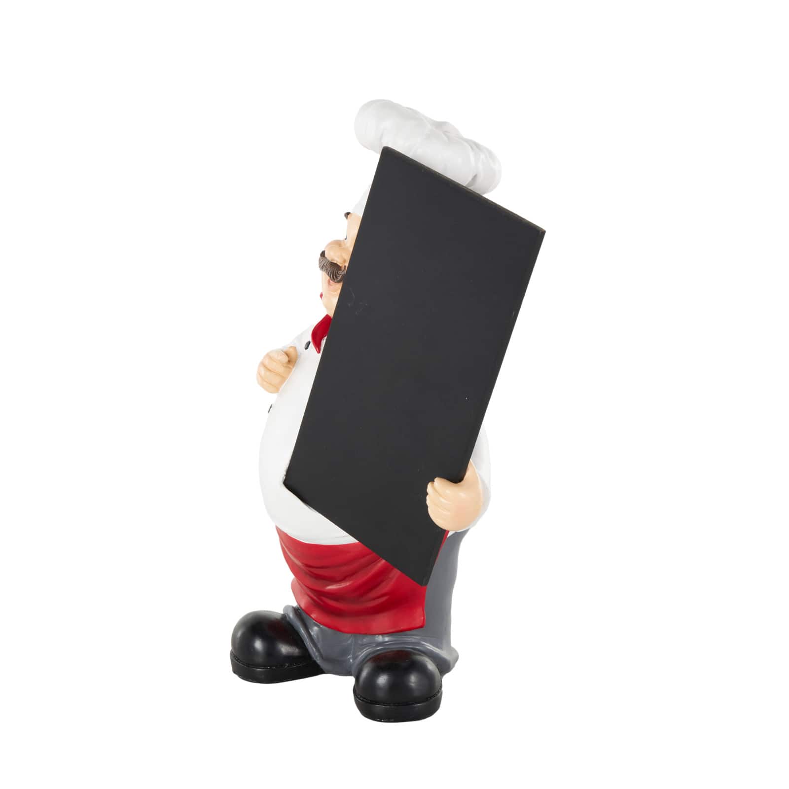 14.25" White with Chalkboard Polystone Chef Decorative Sculpture